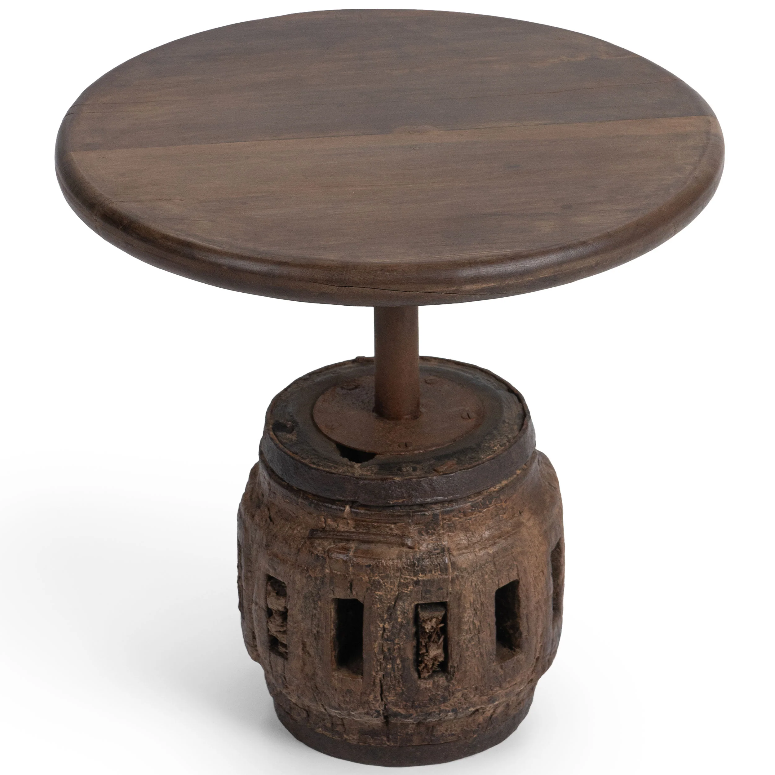 Amira Round Accent Table, Natural Reclaimed