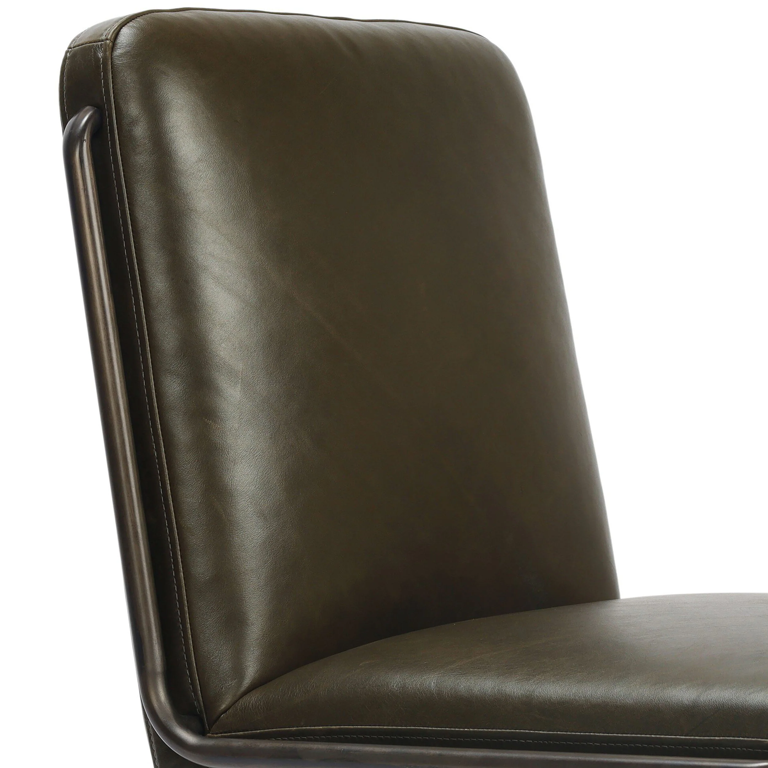 Amos Leather Desk Chair, Dulane Moss by Four Hands - Image 5