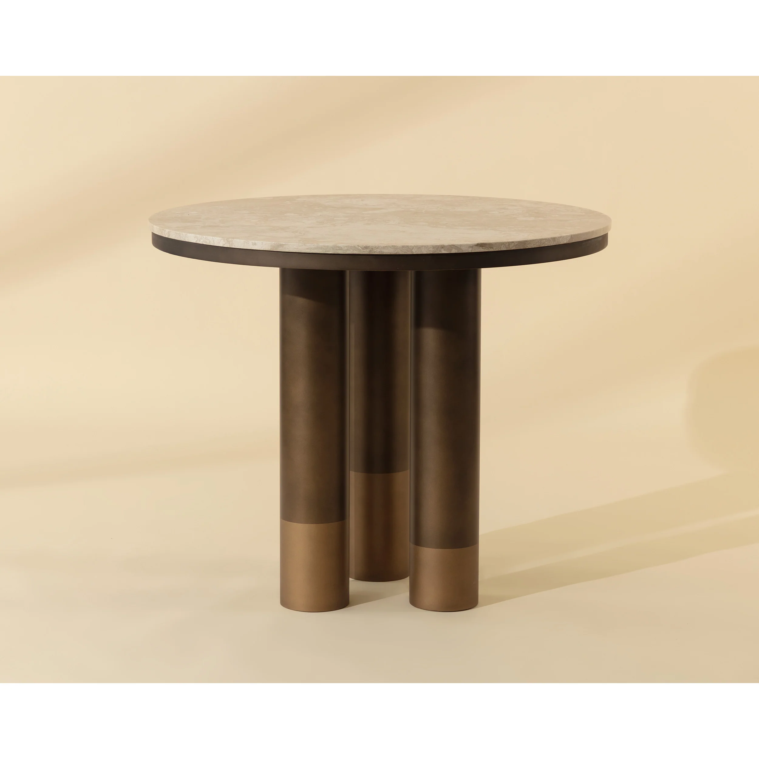 Andina Bistro Table, Greige Marble - Image 6