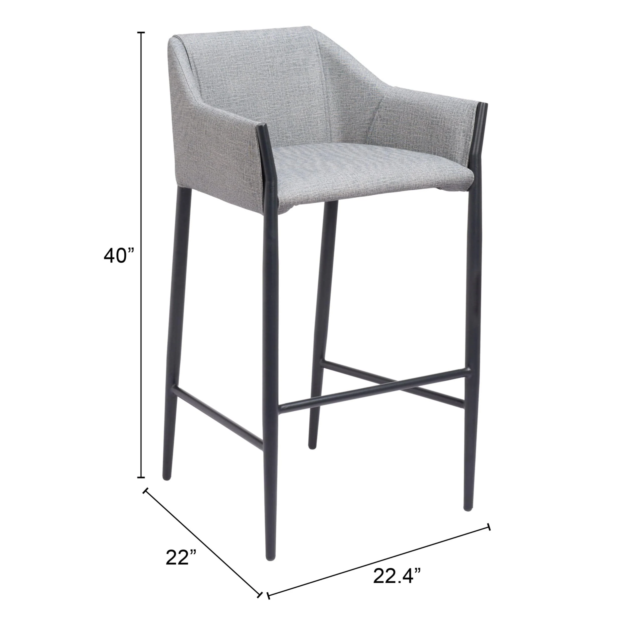 Andover Bar Stool, Slate Gray - Image 7
