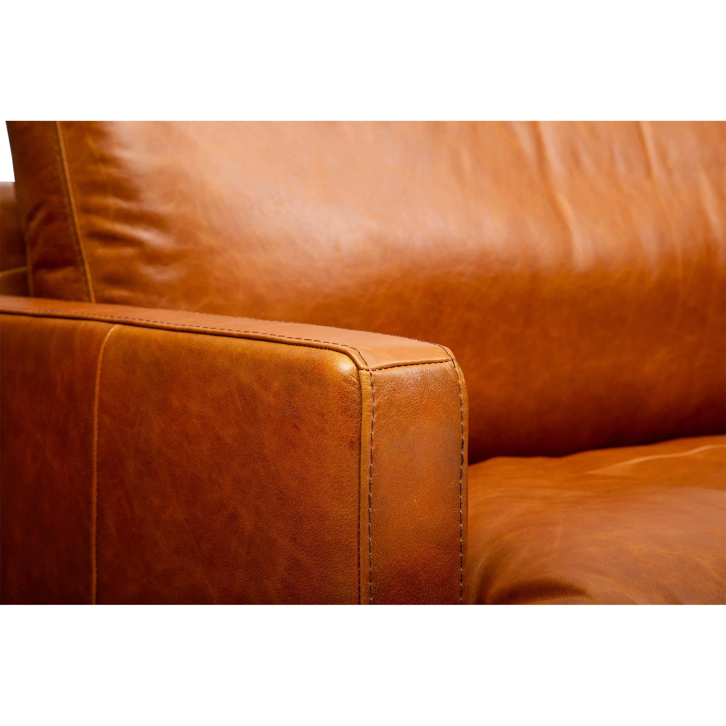 Ansel Leather Sectional, Oil Buffalo Camel - Image 4