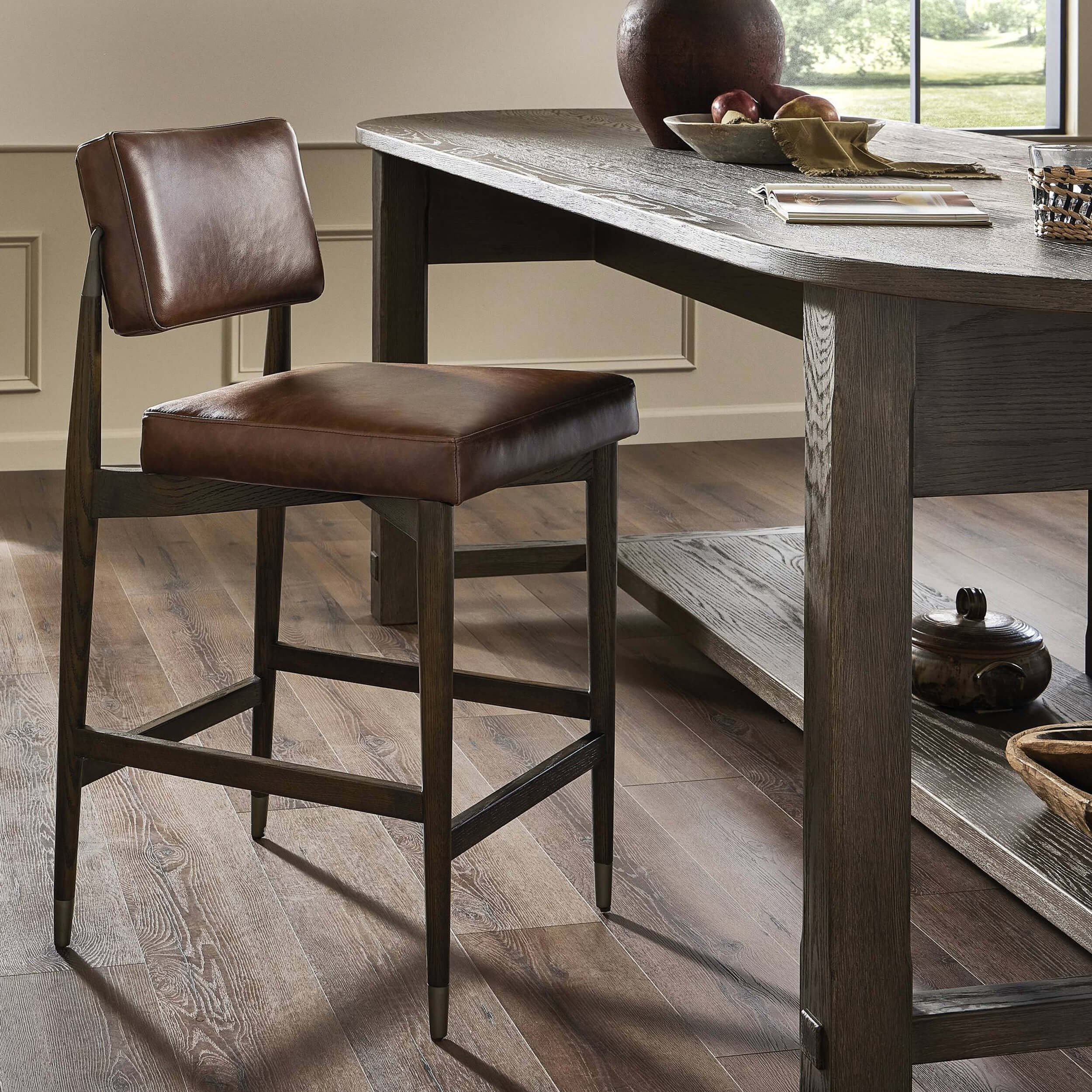 Anton Leather Bar & Counter Stool, Havana Brown - Image 7