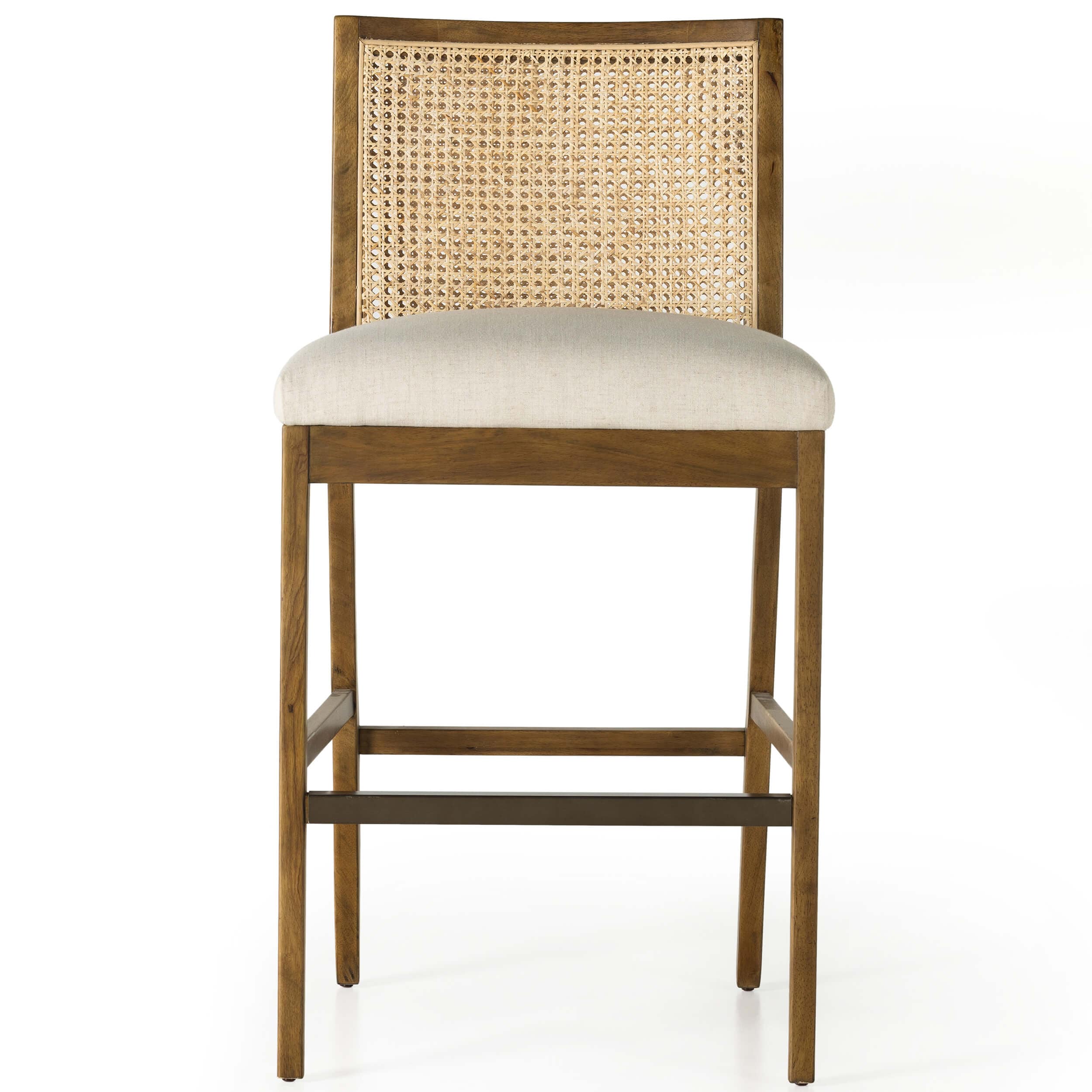 Antonia Cane Armless Bar & Counter Stool, Toasted Parawood by Four Hands - Image 2