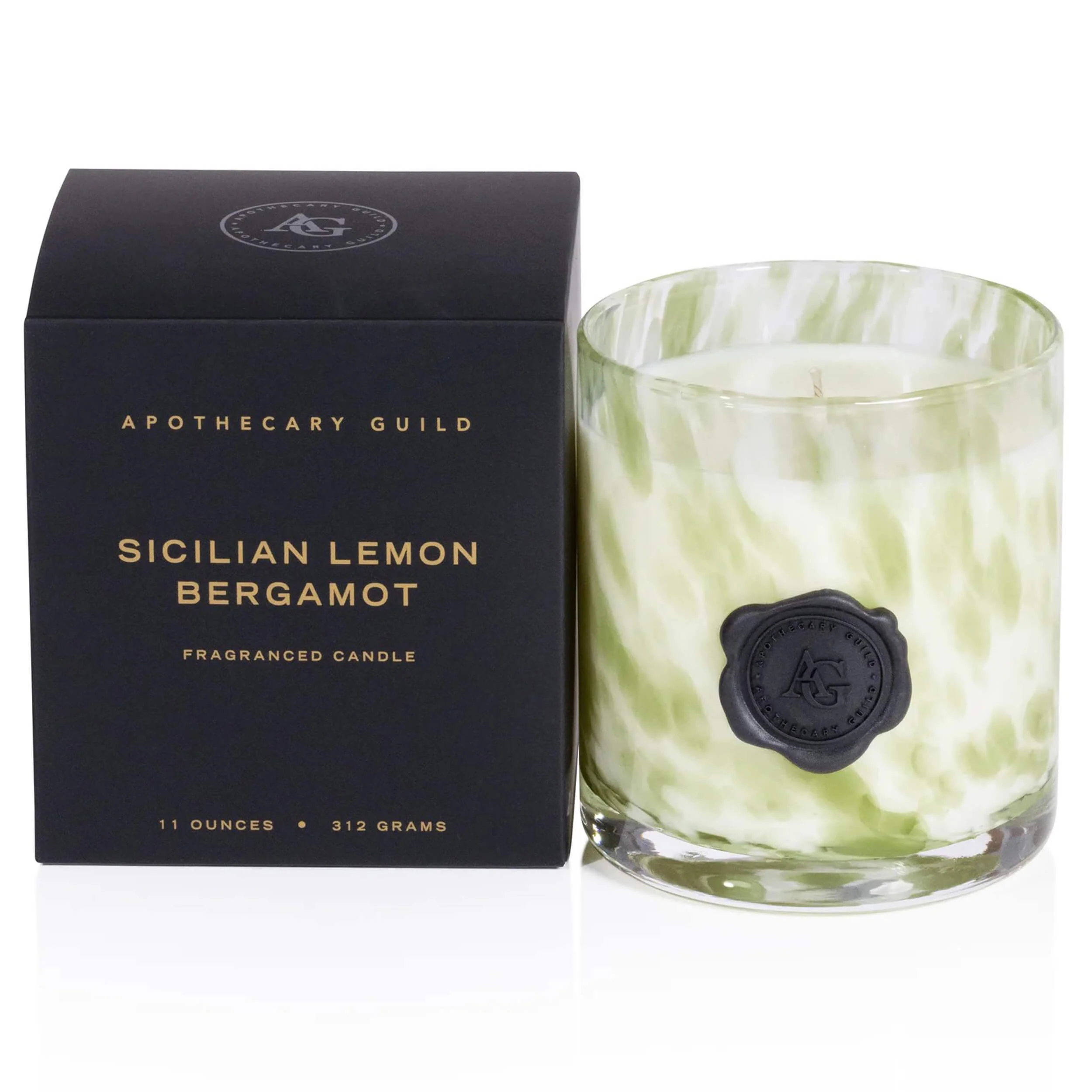 Apothecary Guild Opal Glass Small Candle Jar, Sicilian Lemon Bergamot