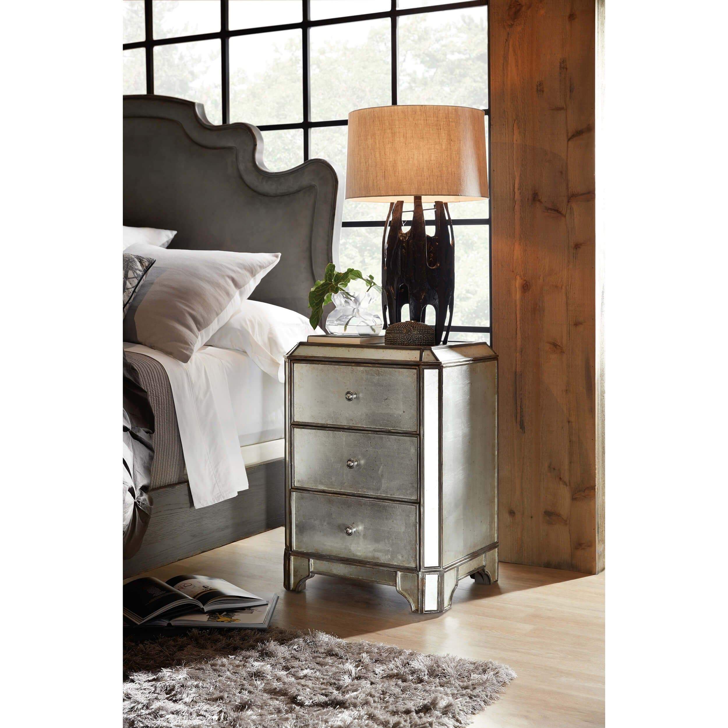 Arabella Mirrored Three Drawer Nightstand - Image 5