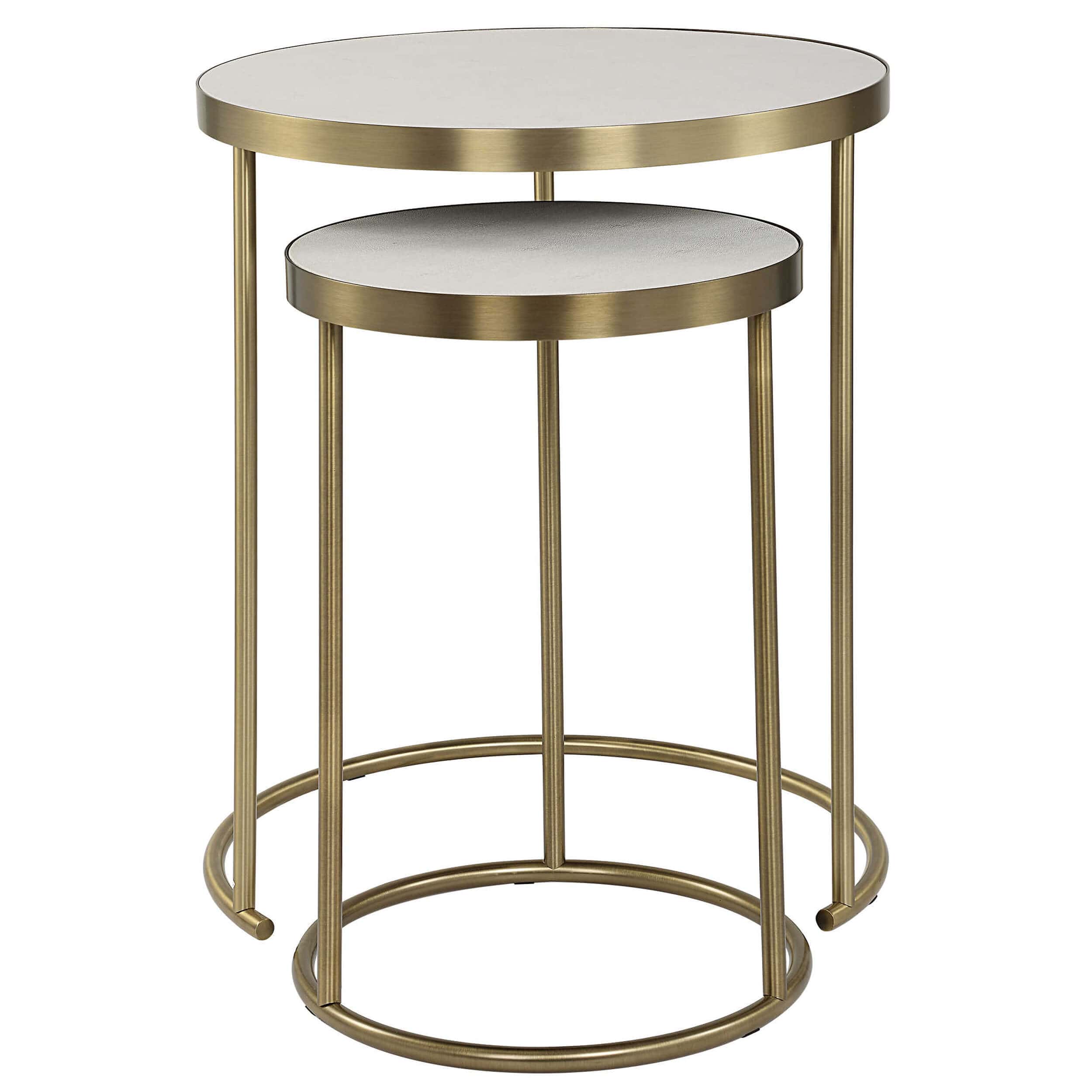 Aragon Nesting Tables, White, Set of 2 - Image 2