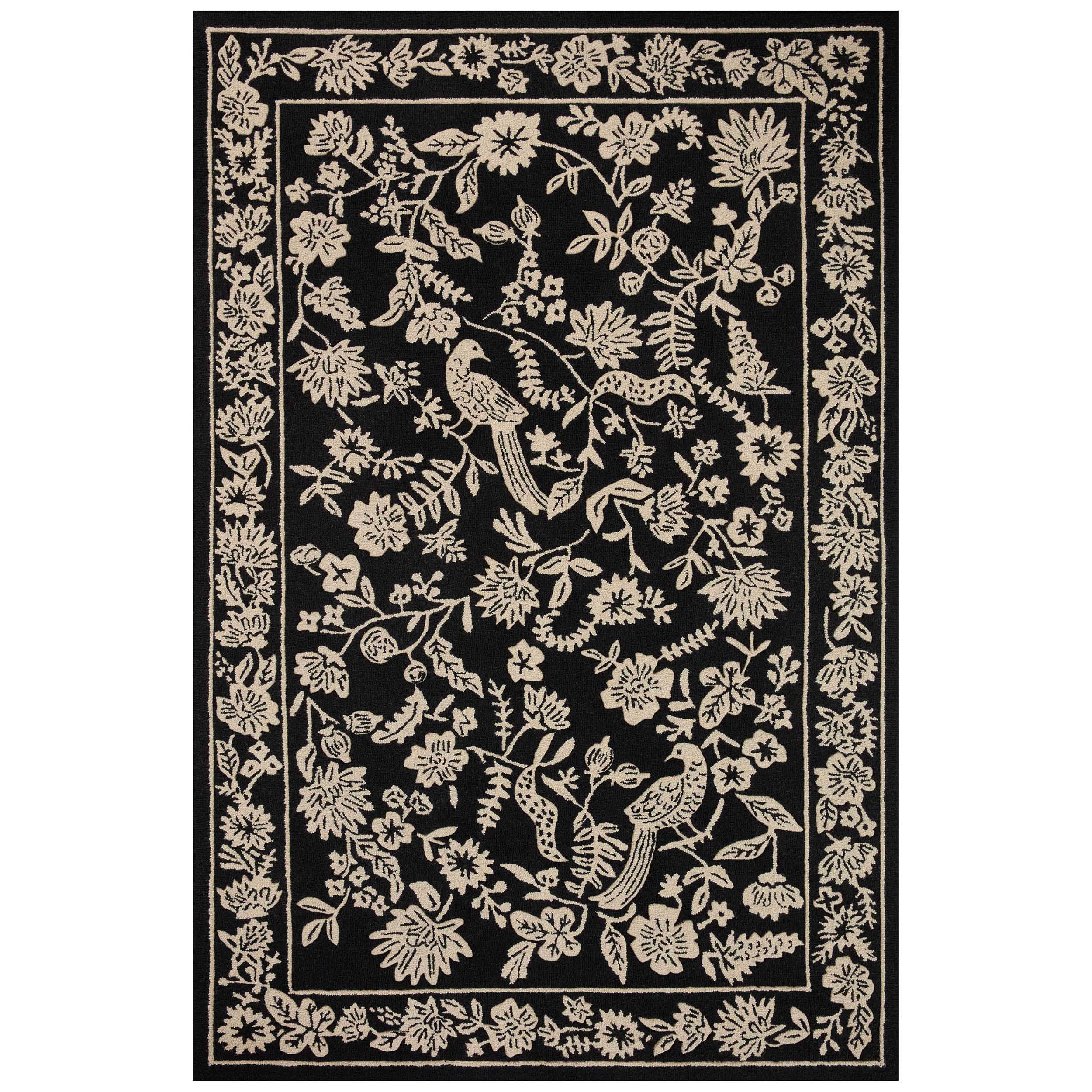 Rifle Paper Co. x Loloi Rug Arboretum ARB-01, Black