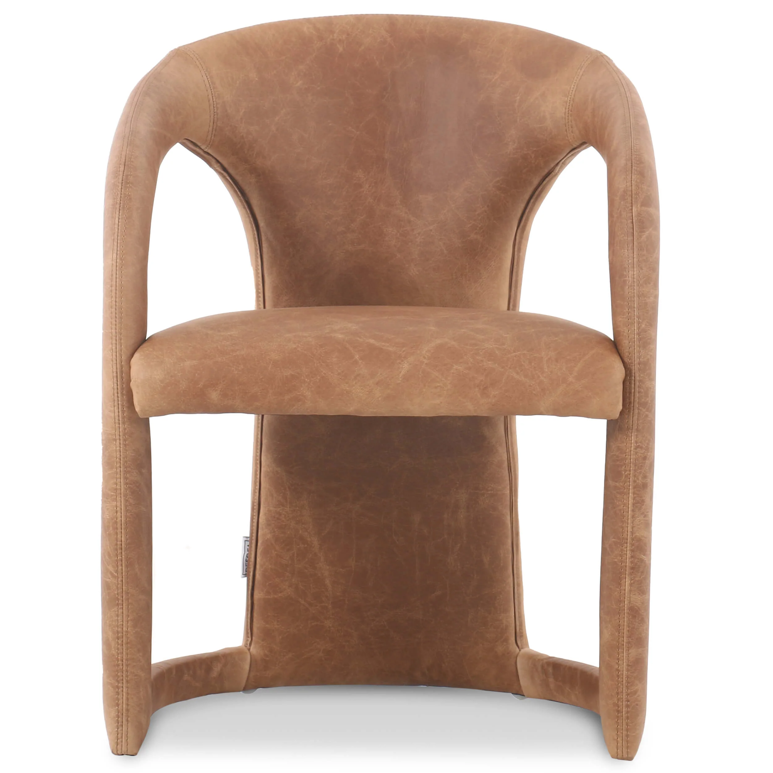 Archie Leather Dining Chair, Tan, Set of 2 - Image 2