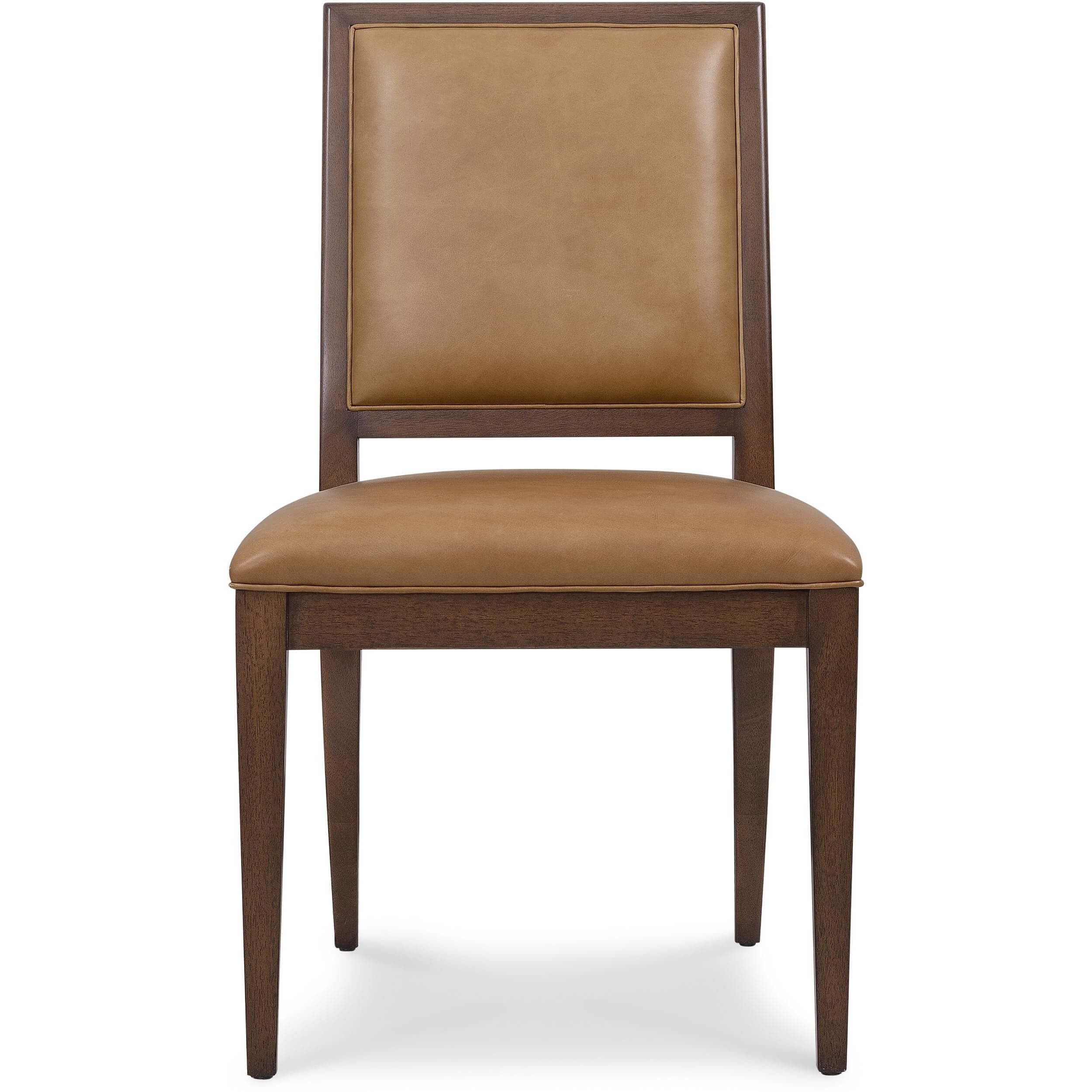 Archives Leather Side Chair, Dark Blonde, Set of 2 - Image 2