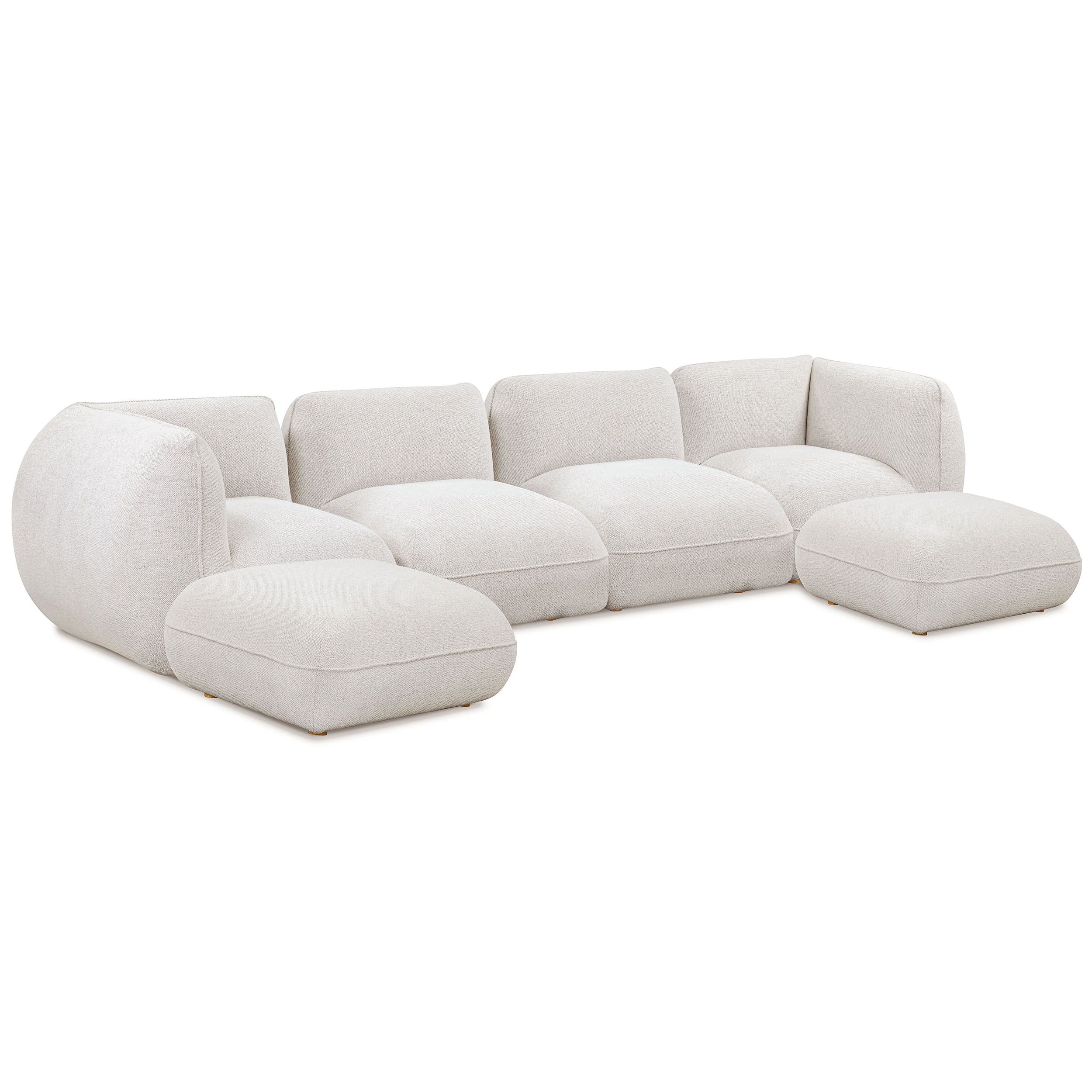 Arezza Modular U-Chaise Sectional, Stone White - Image 2
