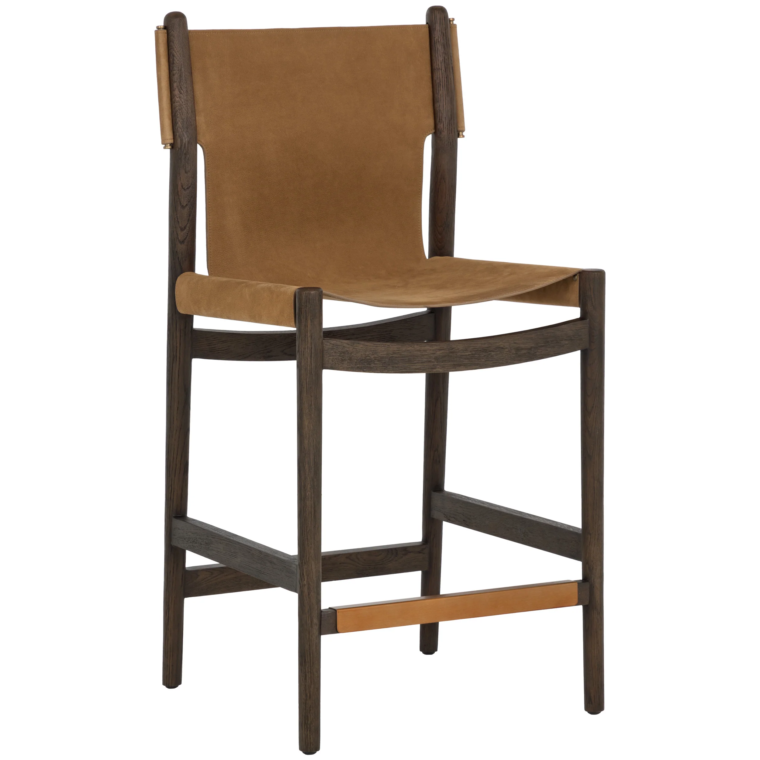 Argus Leather Bar & Counter Stool, Nubuck Caramel
