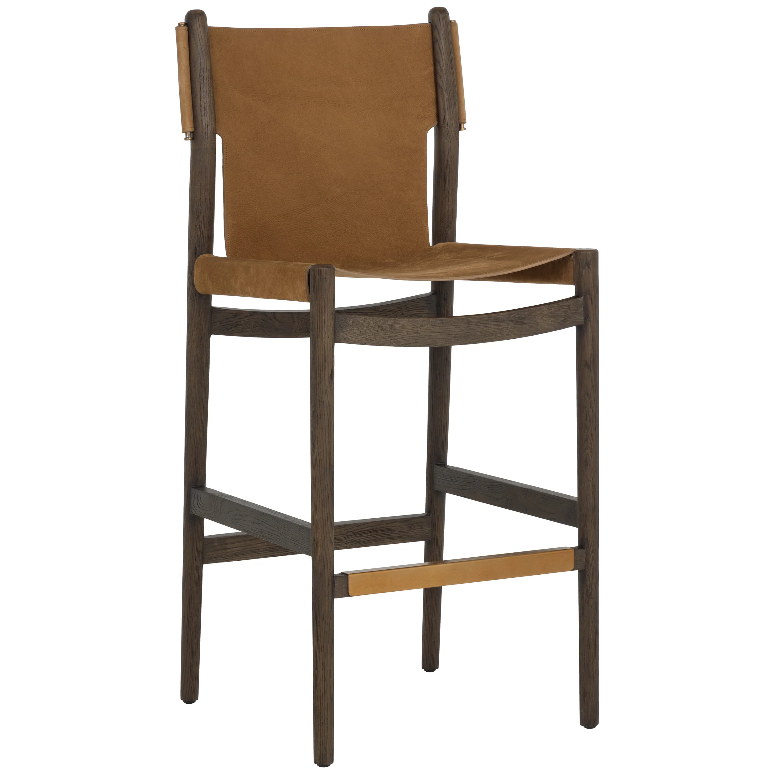 Argus Leather Bar & Counter Stool, Nubuck Caramel - Image 6