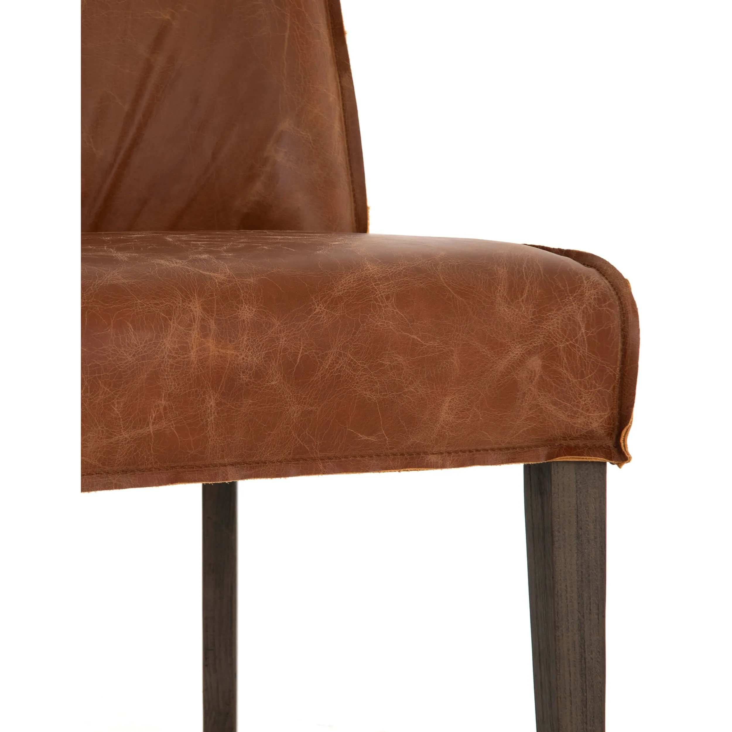 Aria Leather Dining Chair, Sienna Chestnut, Set of 2 by Four Hands - Image 9