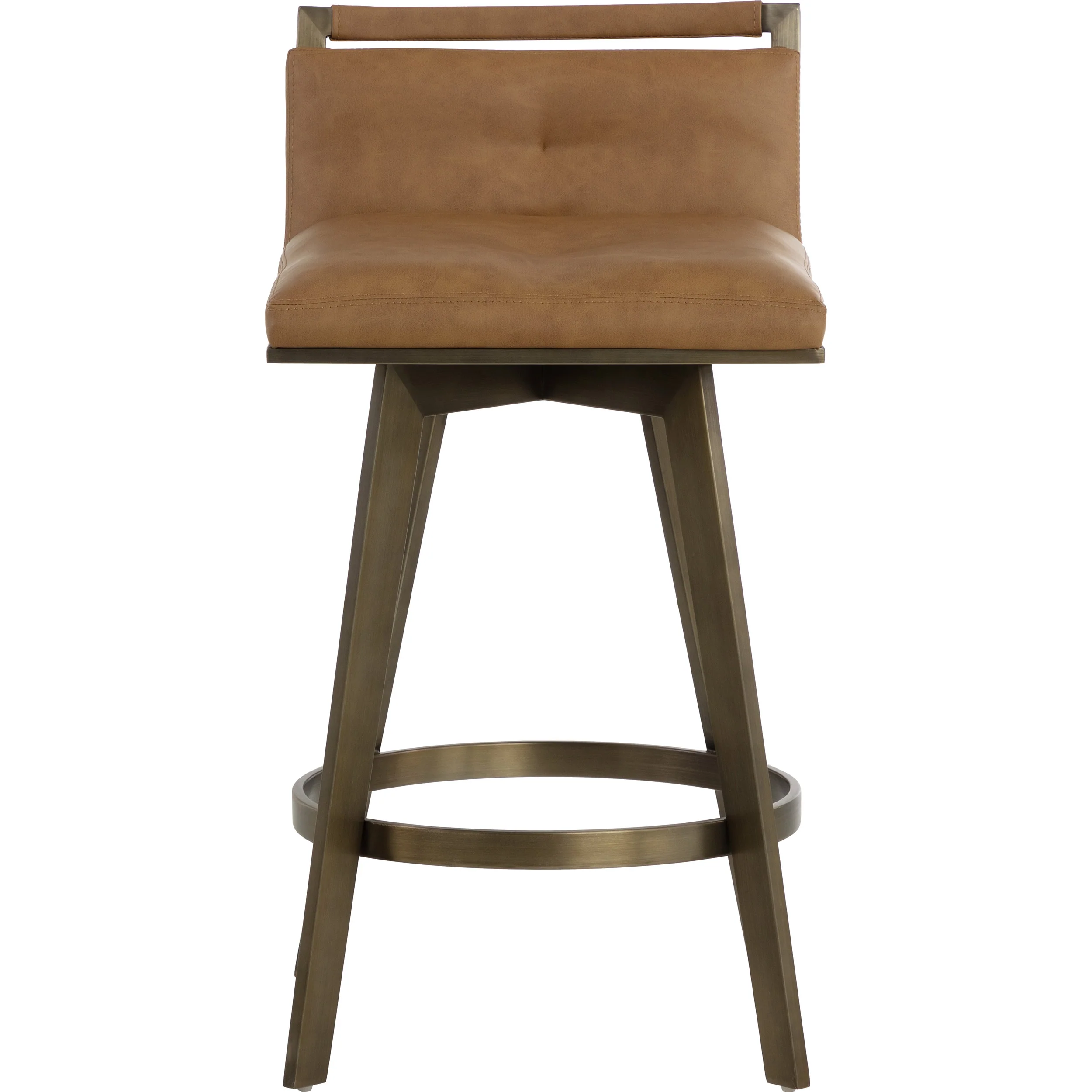 Arizona Swivel Counter Stool, Miliken Cognac - Image 2