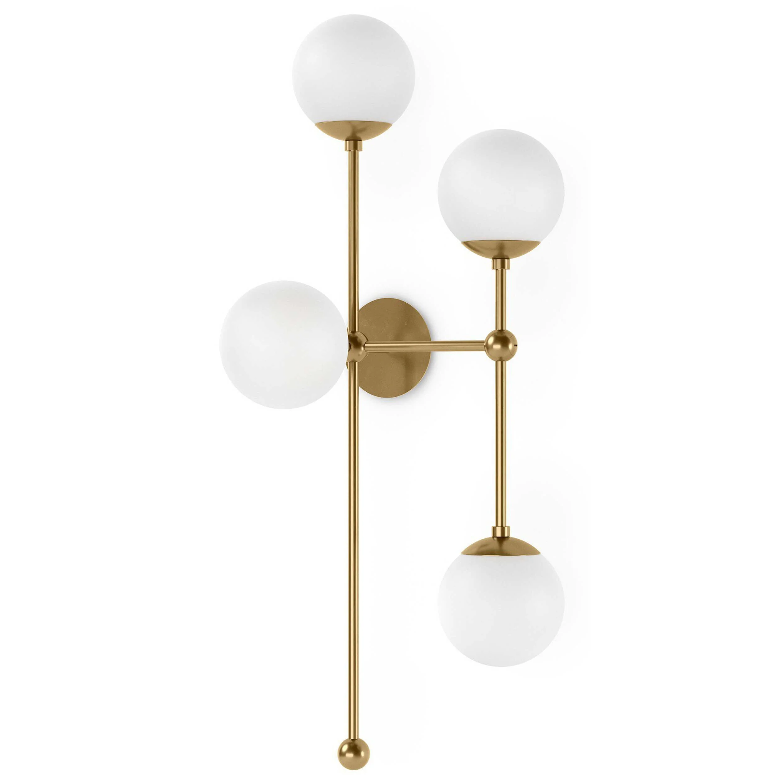 Armstrong 4 R Sconce, Burnished Brass / Opal by Four Hands