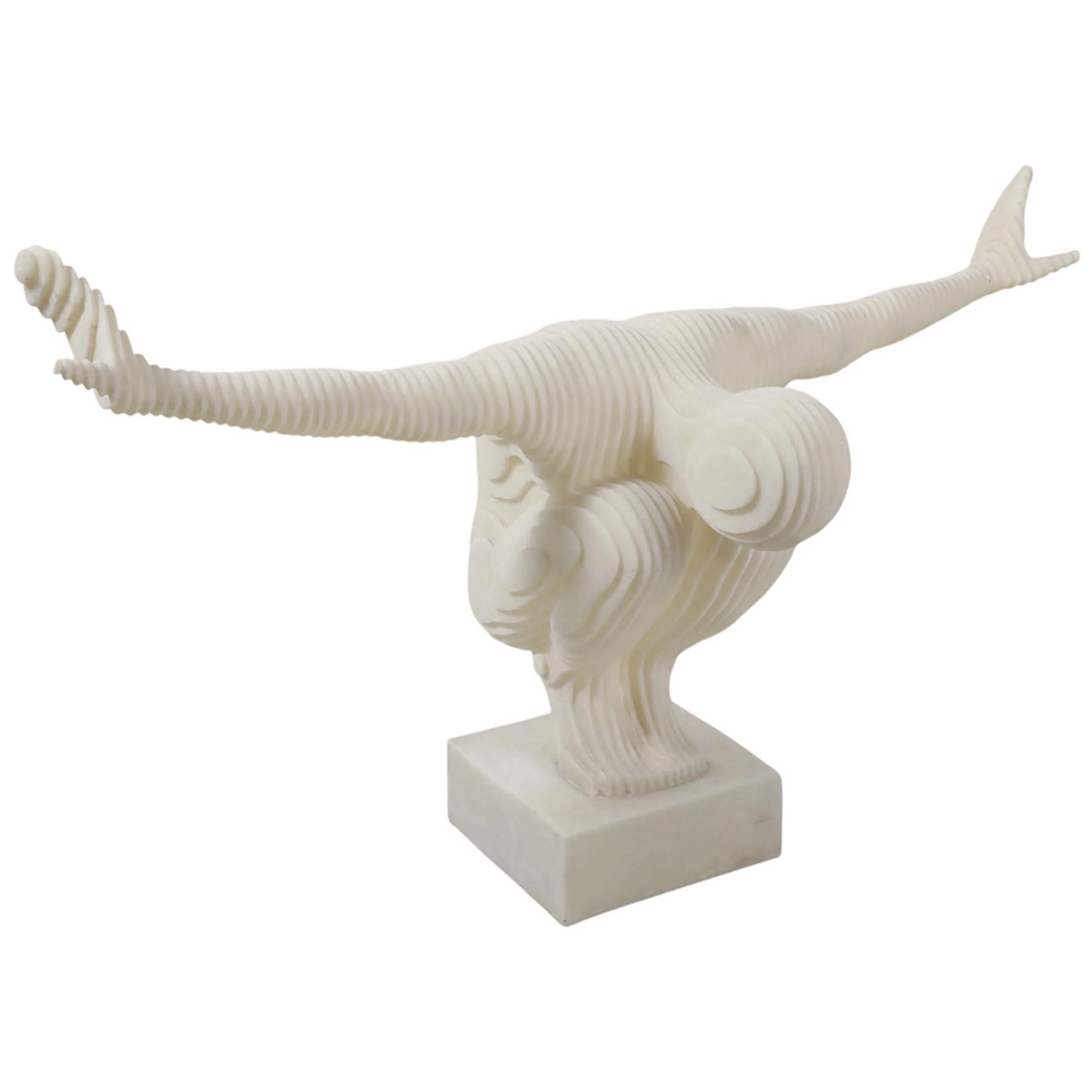 Armstrong Quartz Resin Man Statuary, White
