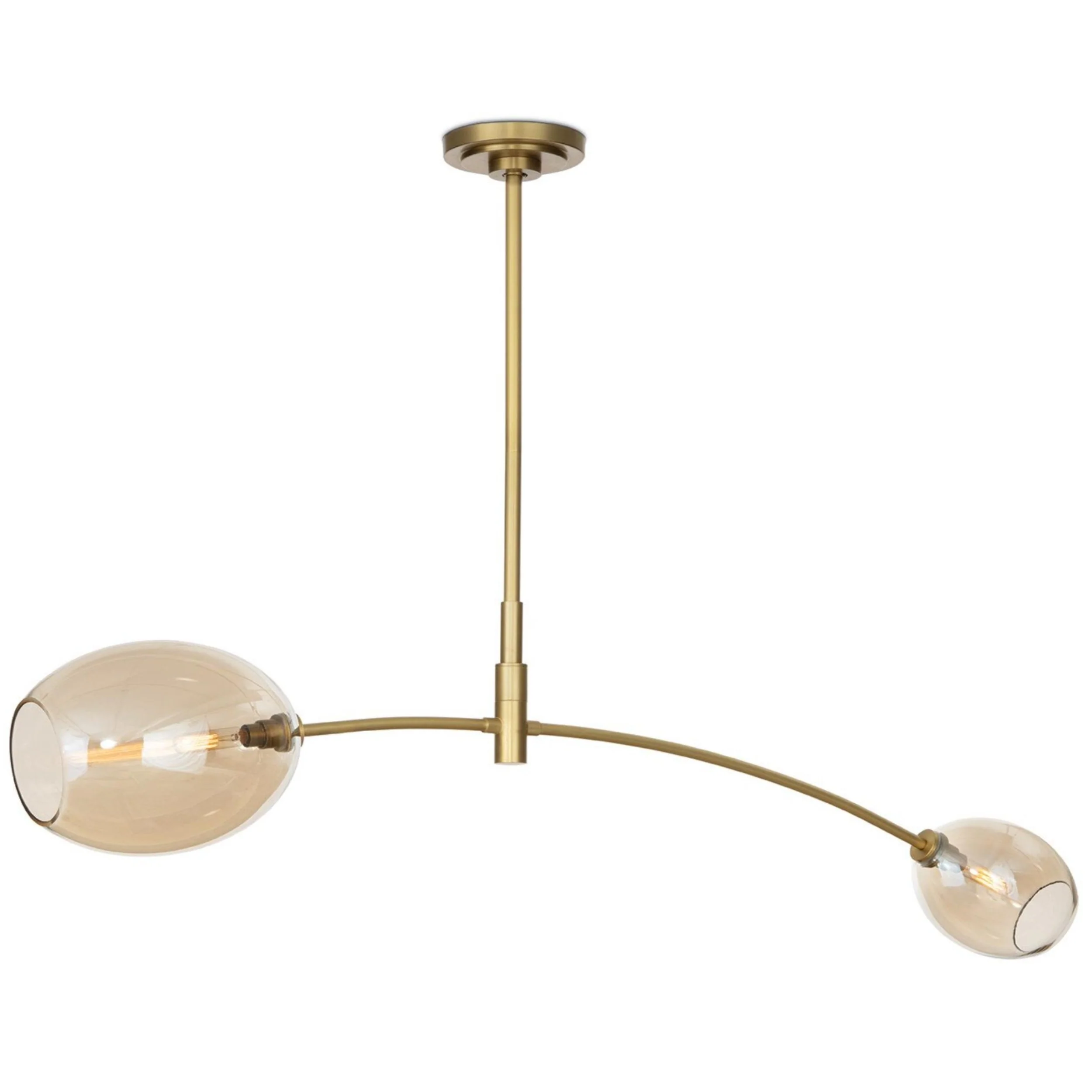 Artemis Double Pendant, Natural Brass/Champagne - Image 2