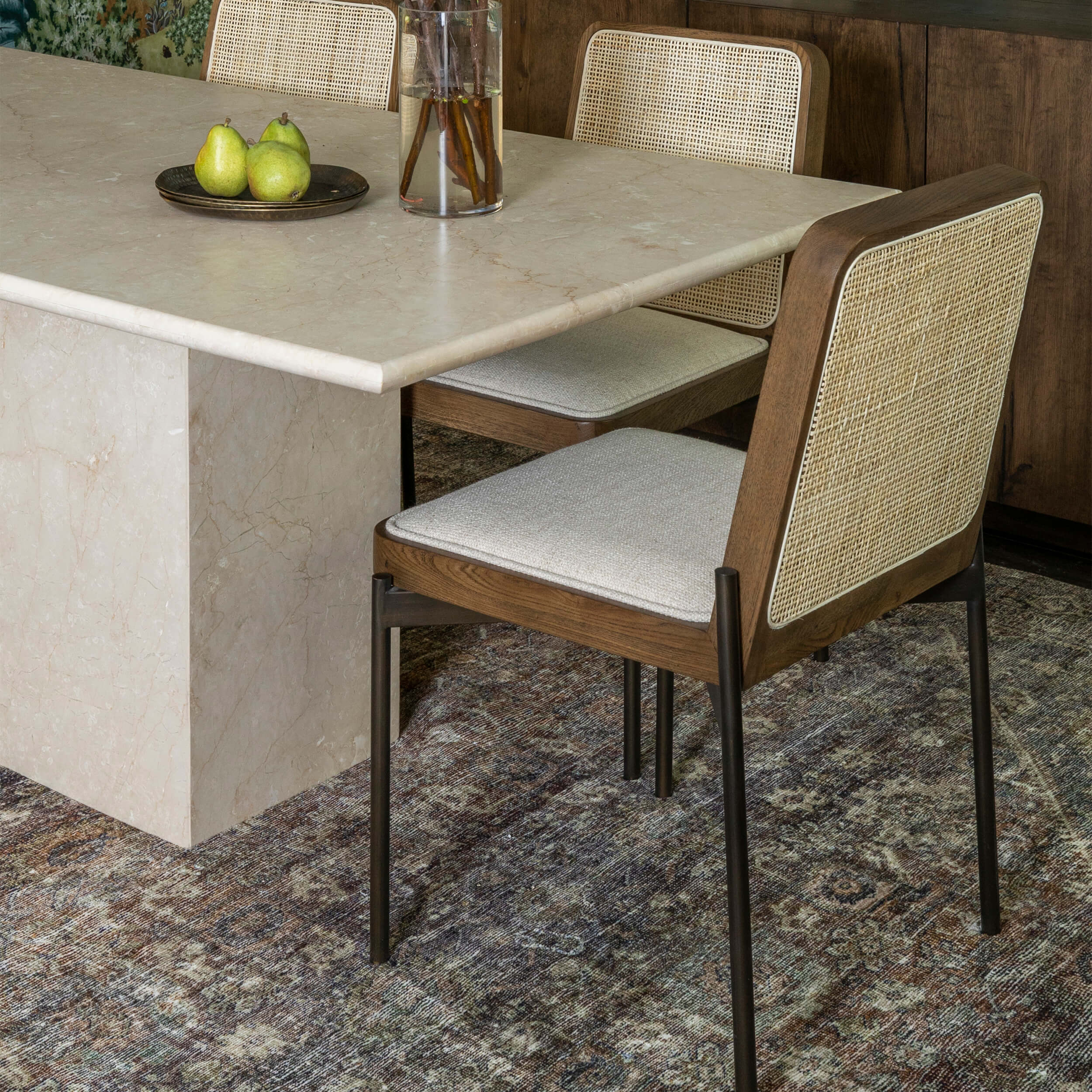 Arum Dining Table, Cream Marble by Four Hands - Image 6