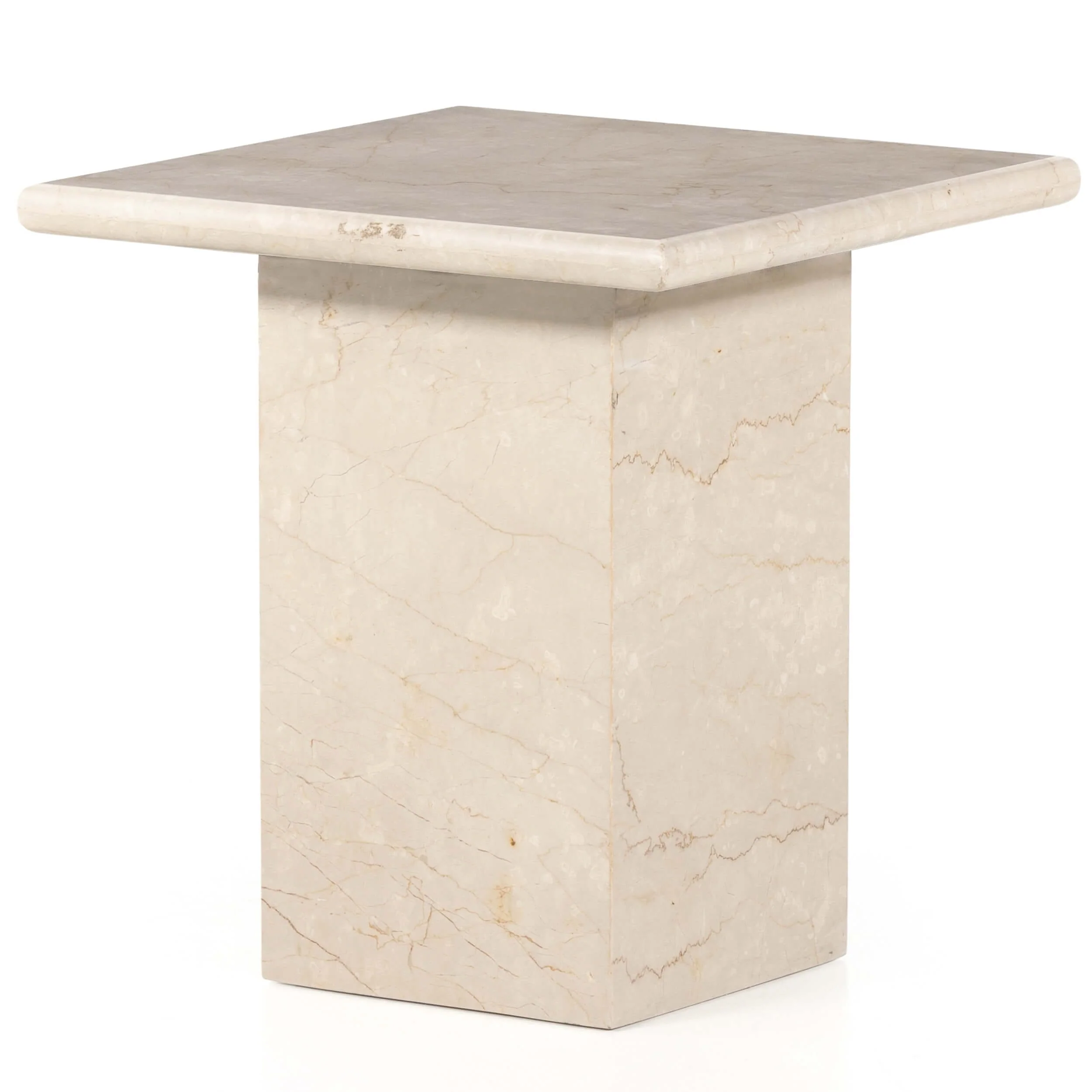 Arum End Table, Cream Marble by Four Hands