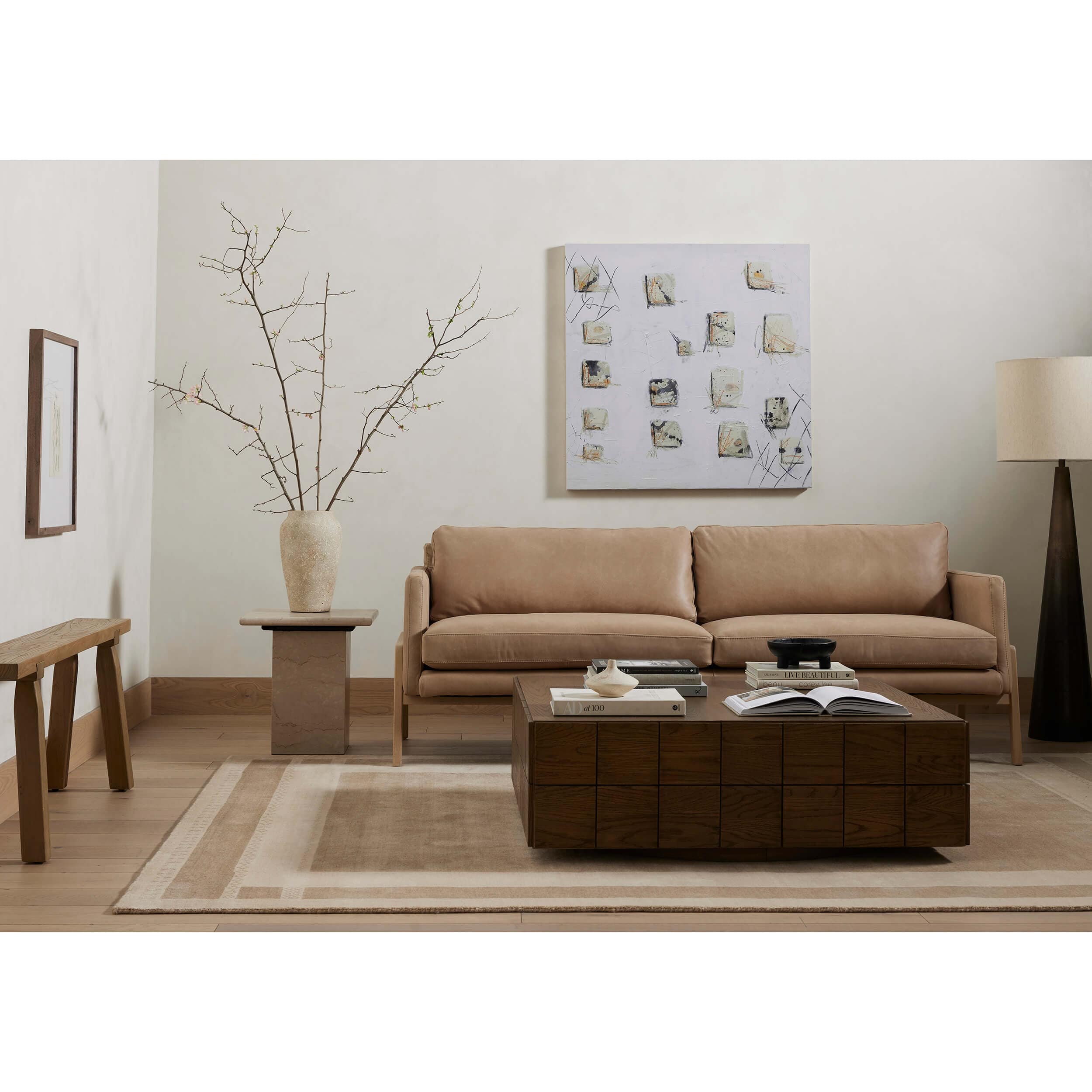 Arum End Table, Cream Marble by Four Hands - Image 4