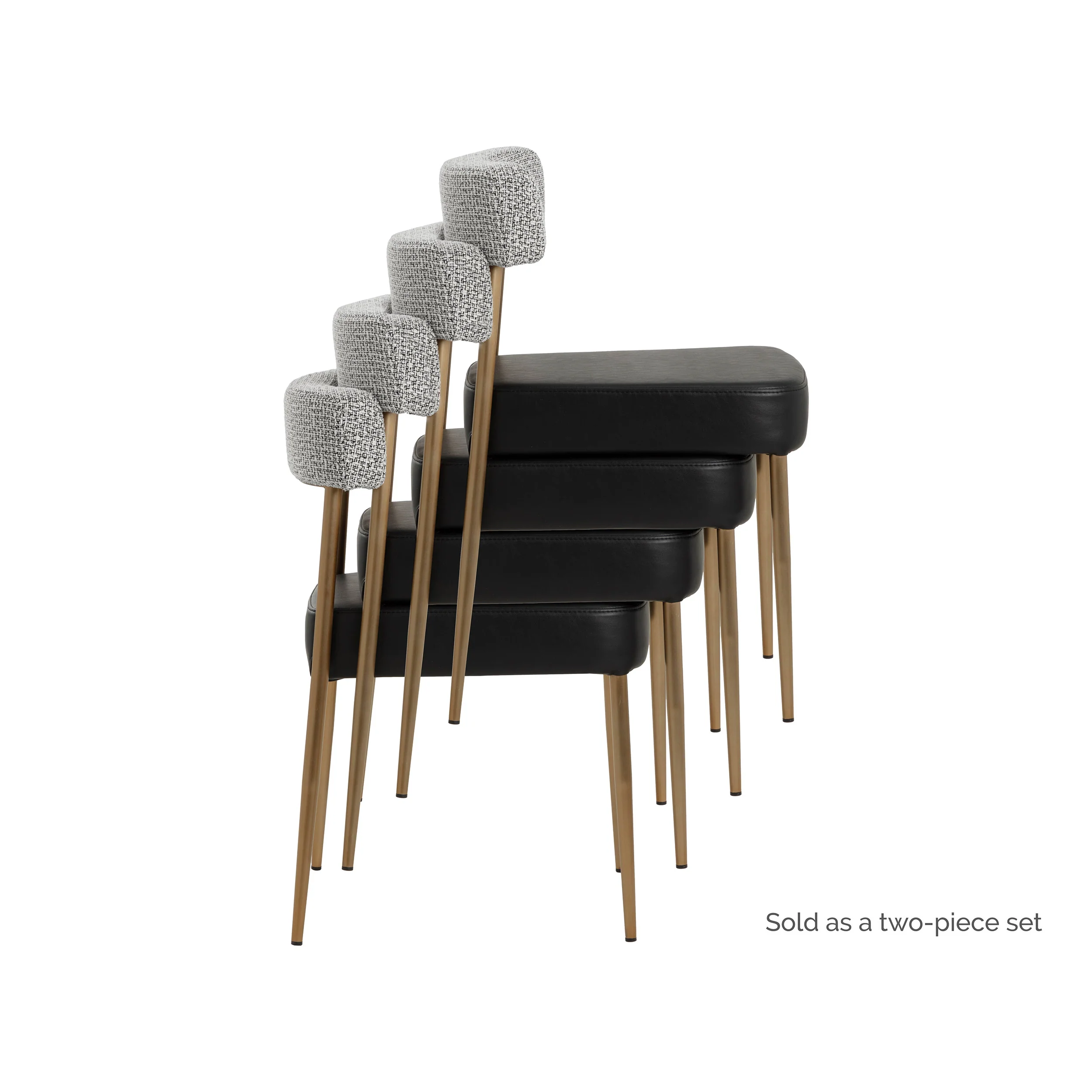 Ashwin Stackable Dining Chair, Bravo Black/Helios Check Black - Image 5