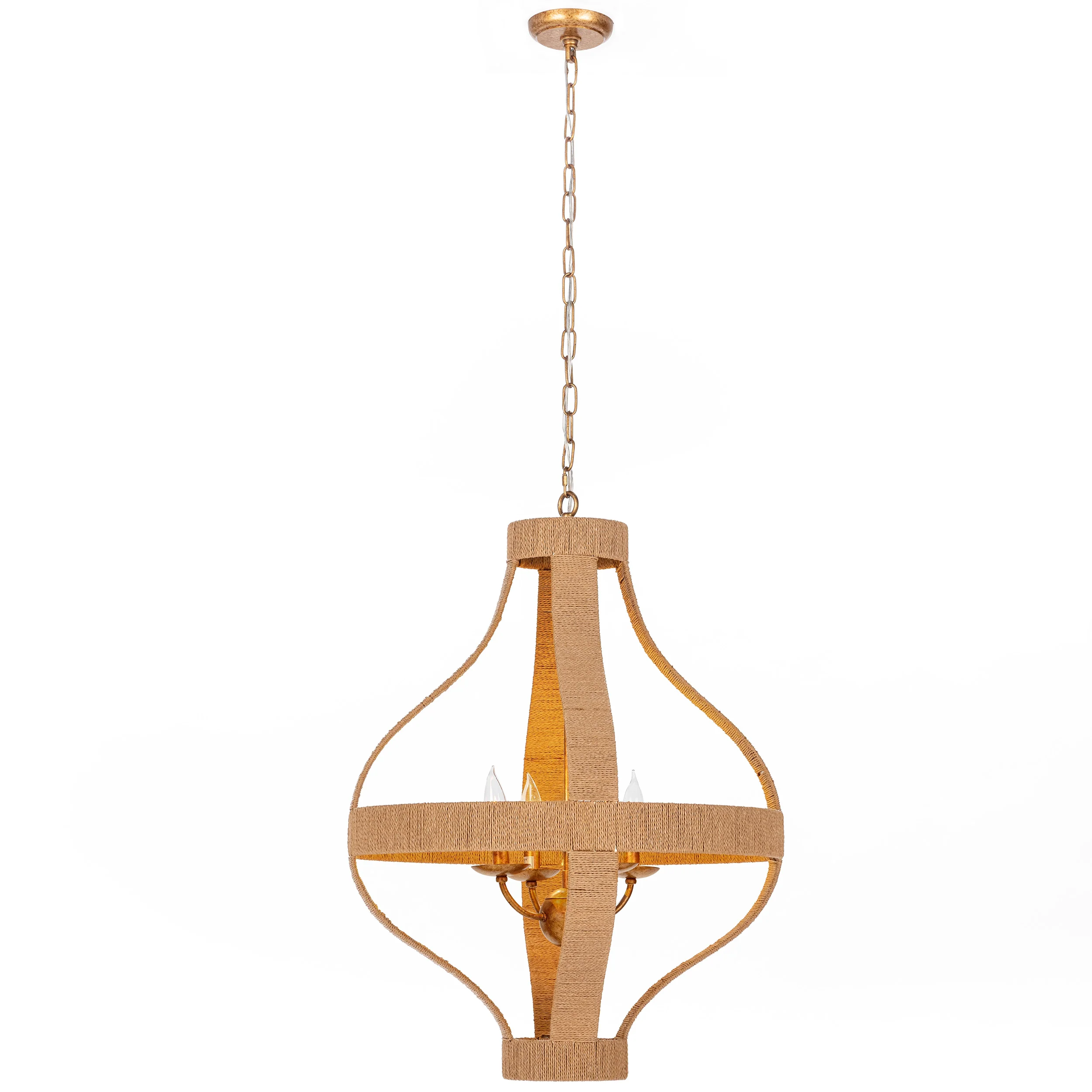 Sarmiento Round Pendant, Natural/Gold - Image 2