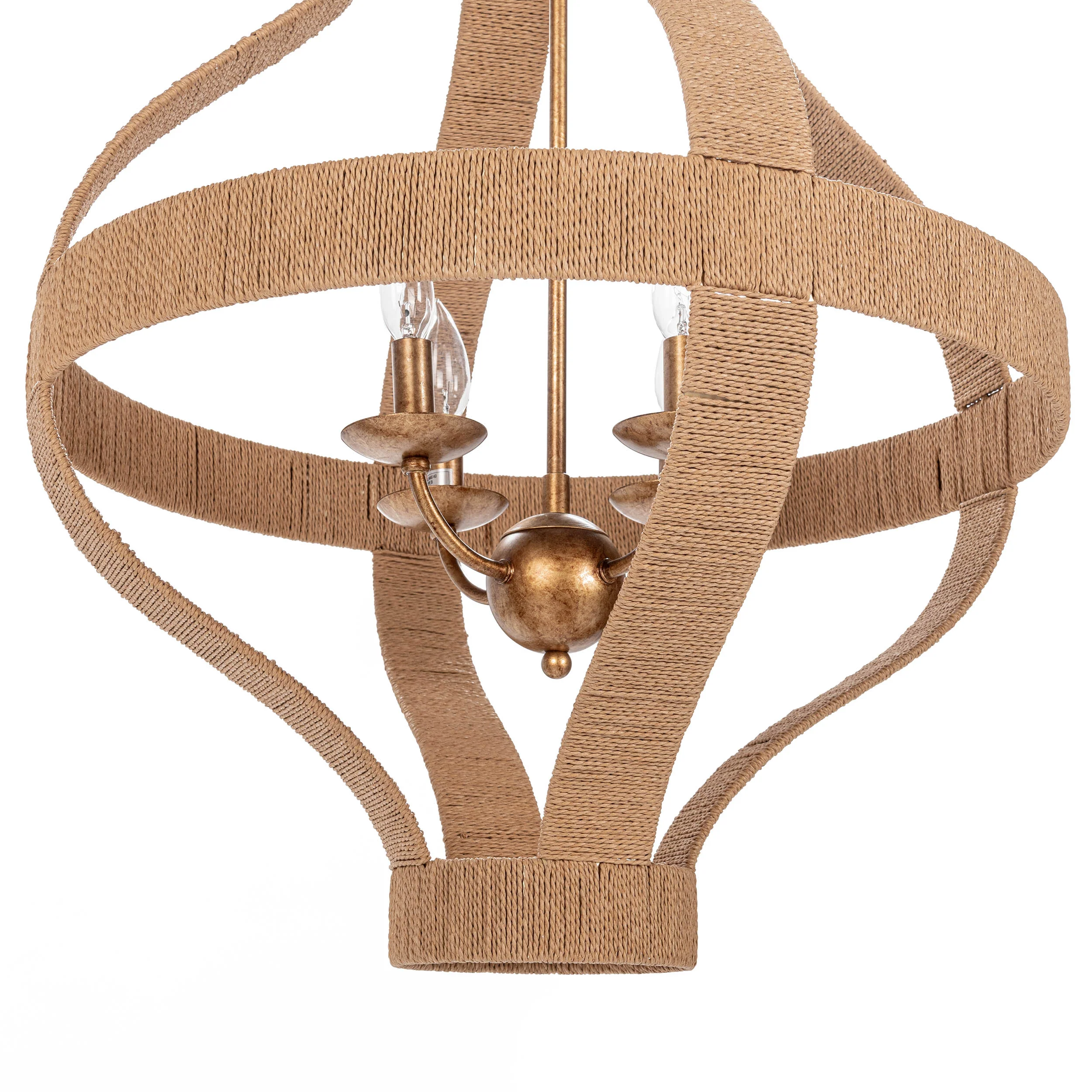 Sarmiento Round Pendant, Natural/Gold - Image 5