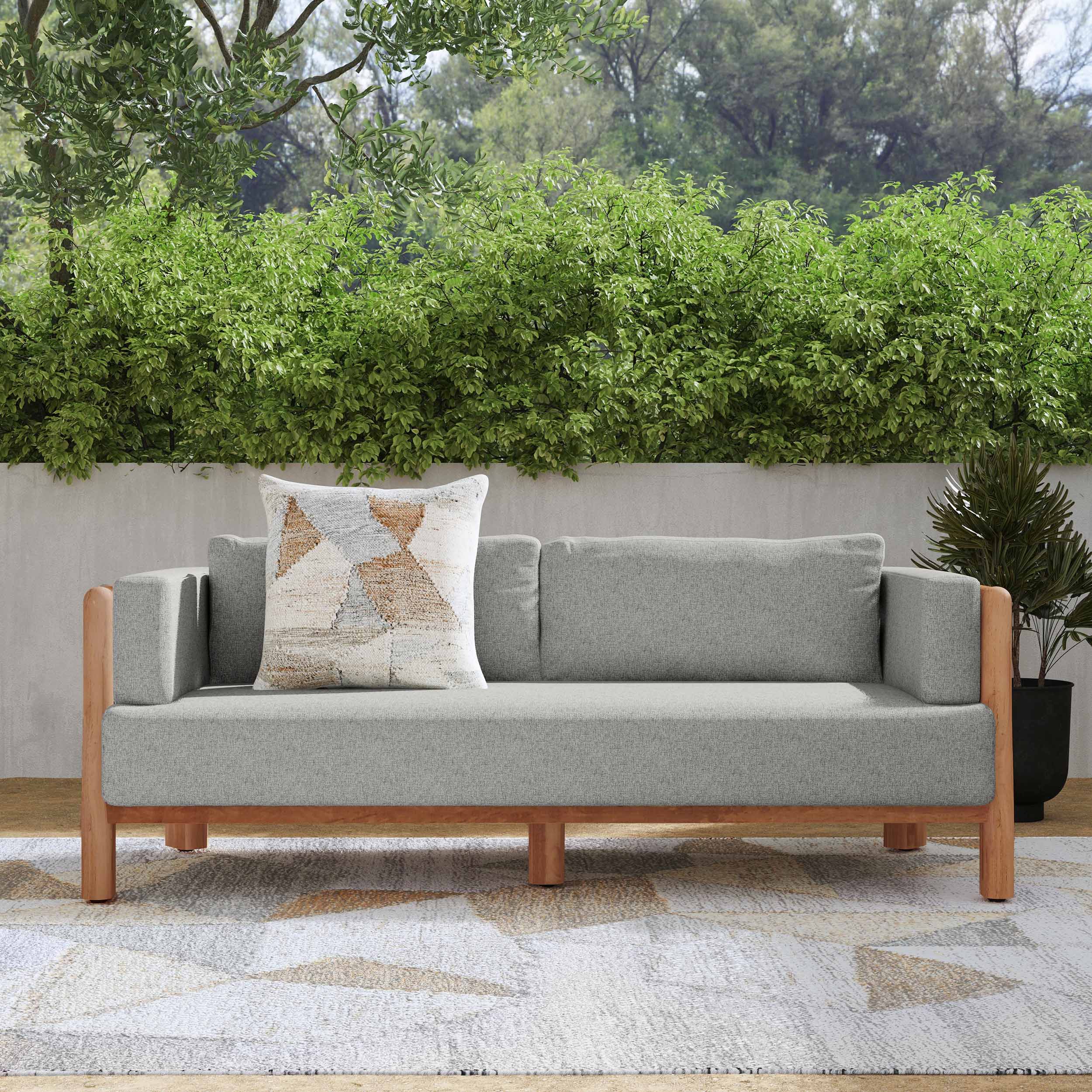 Aston Outdoor Sofa, Natural/Gray - Image 7