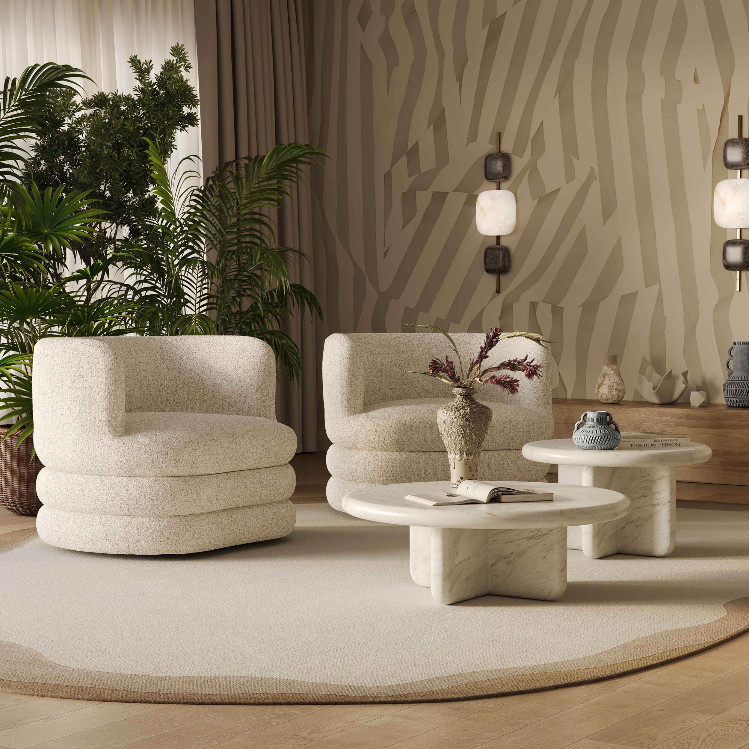 Astor Swivel Chair, Cream - Image 6