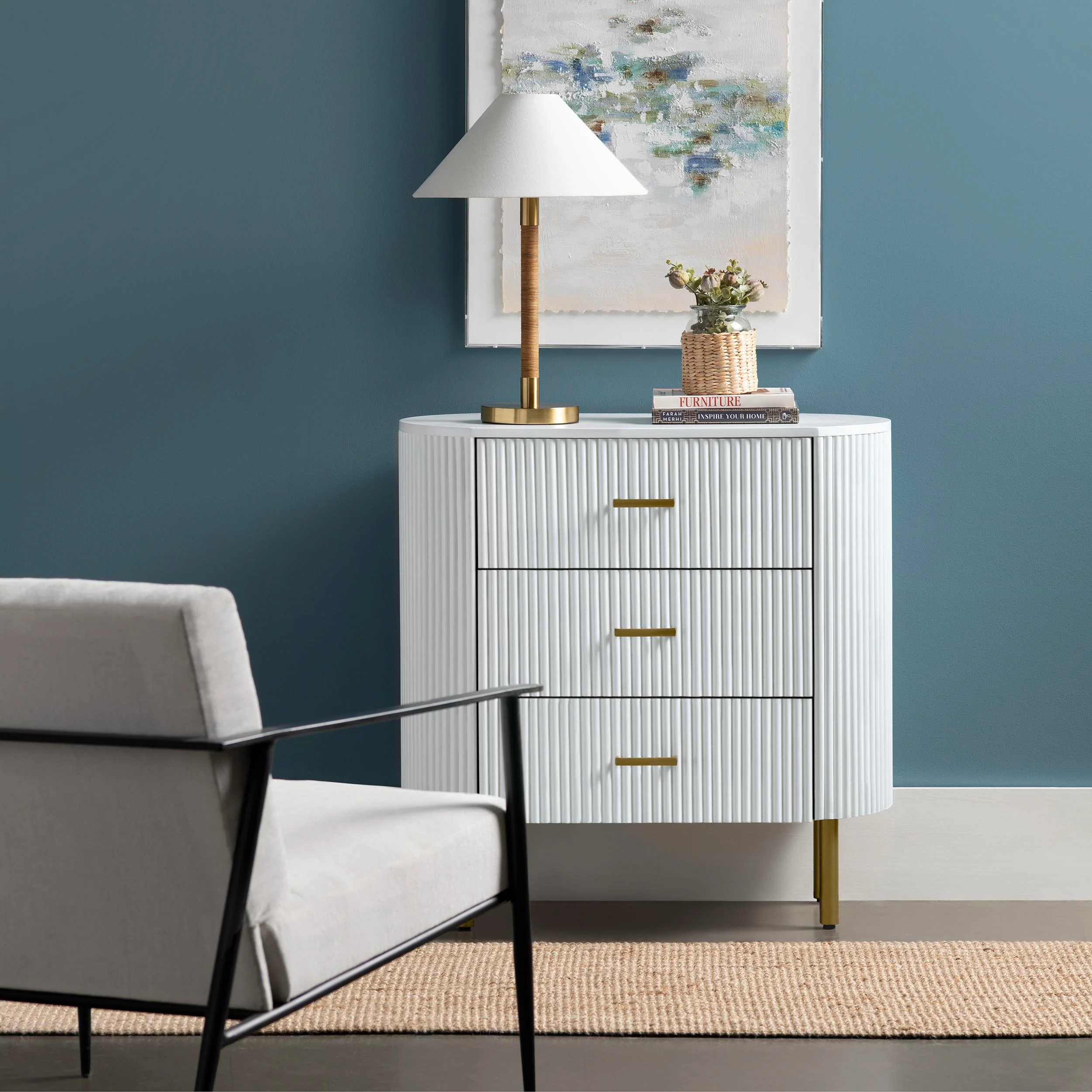 Astoria 3 Drawer Chest, White - Image 5