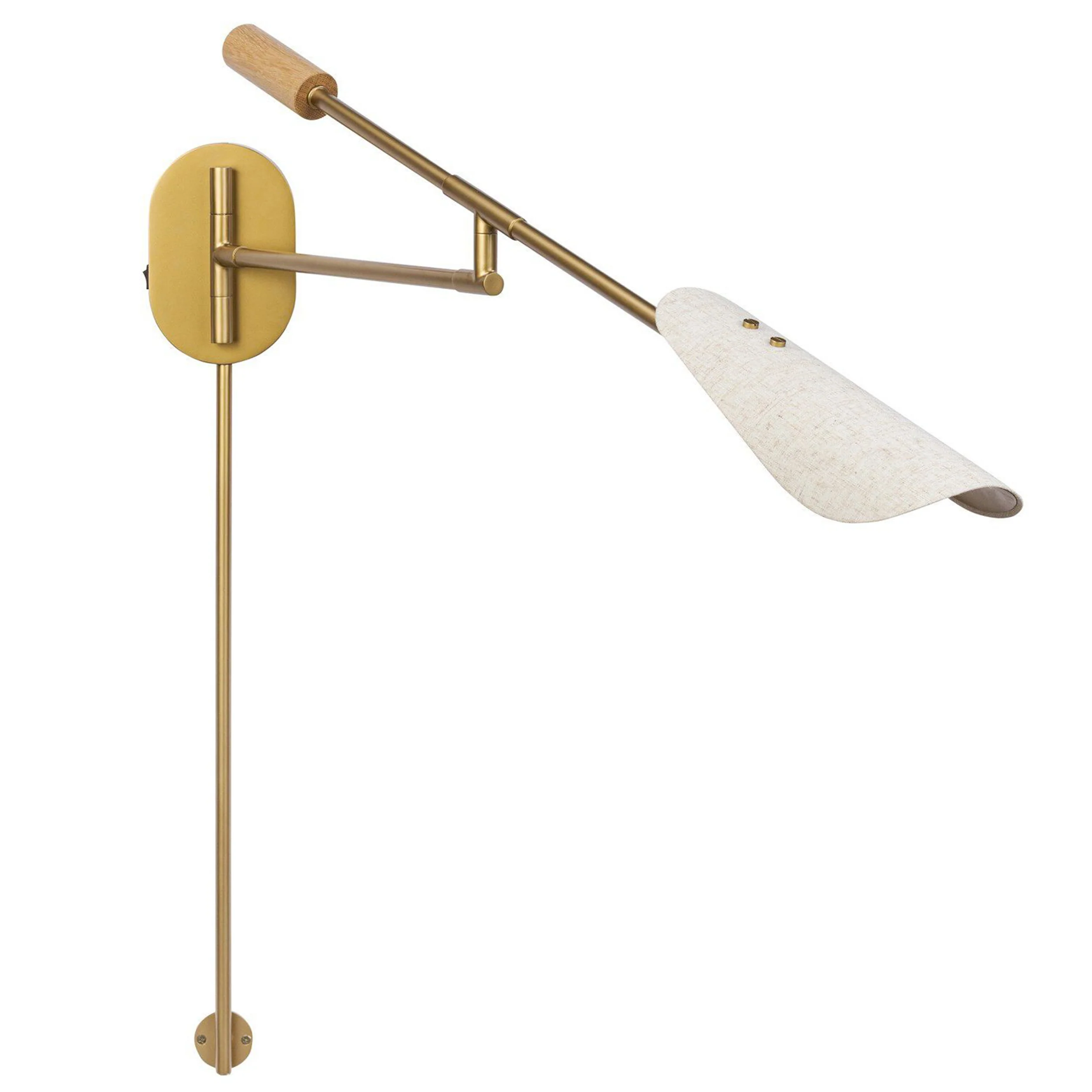 Astrid Sconce, Flax Linen/Antique Brass by Four Hands - Image 2