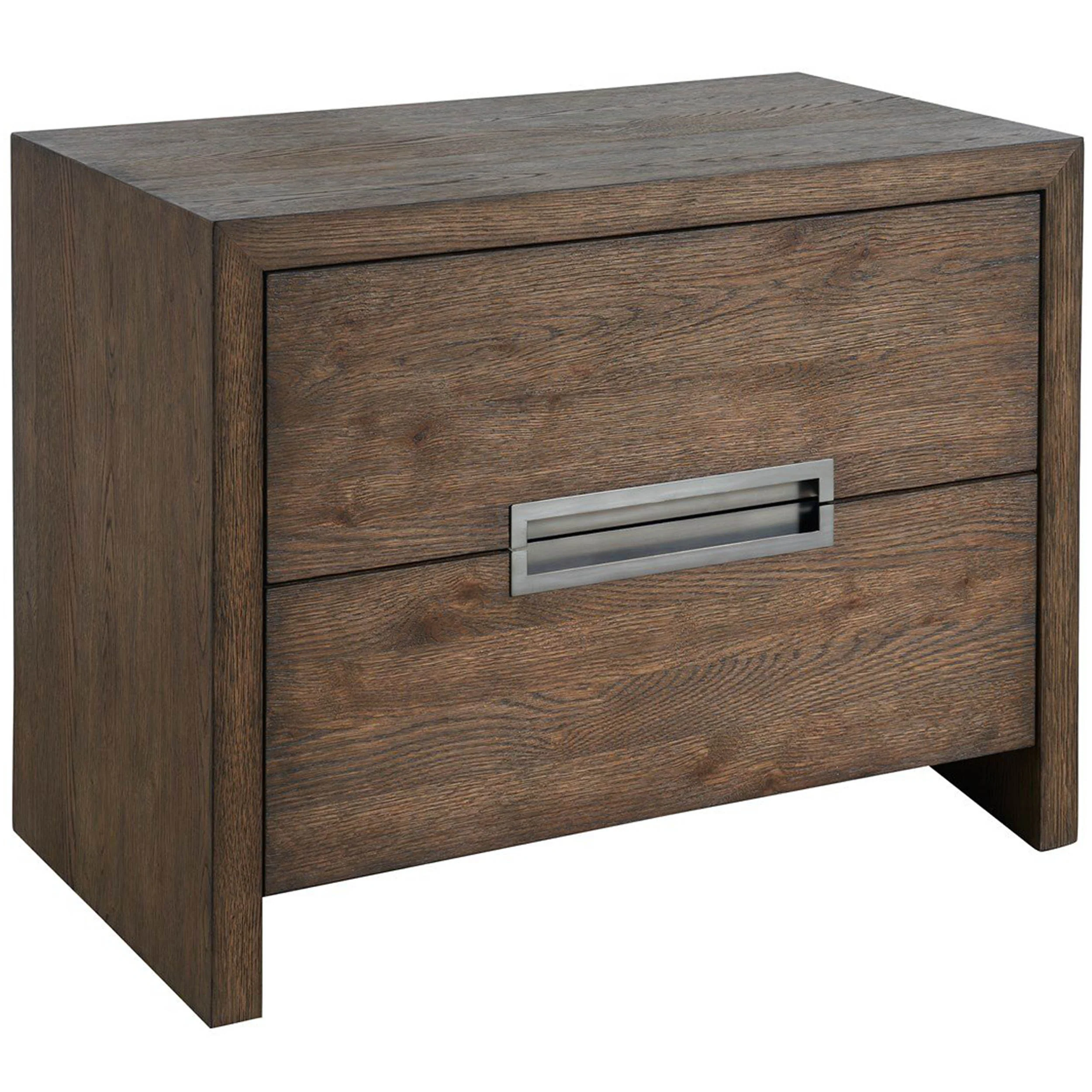 Atlas 2 Drawer Nightstand, Medium Brown