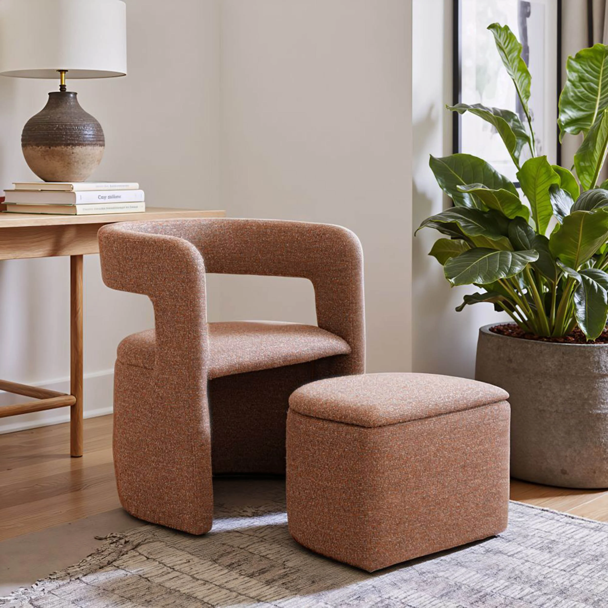 Atria Chair and Ottoman, Tawny Brown - Image 6