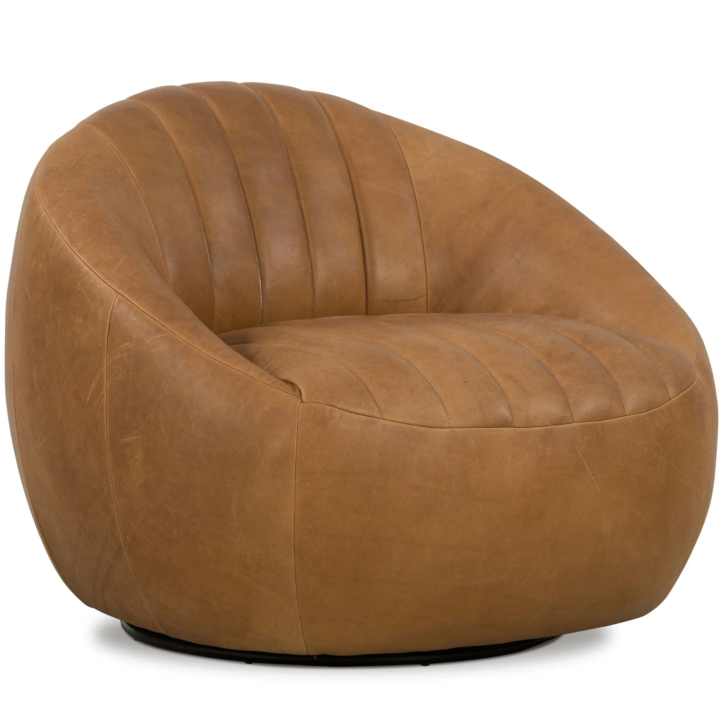 Audie Leather Swivel Chair, Heirloom Sienna by Four Hands