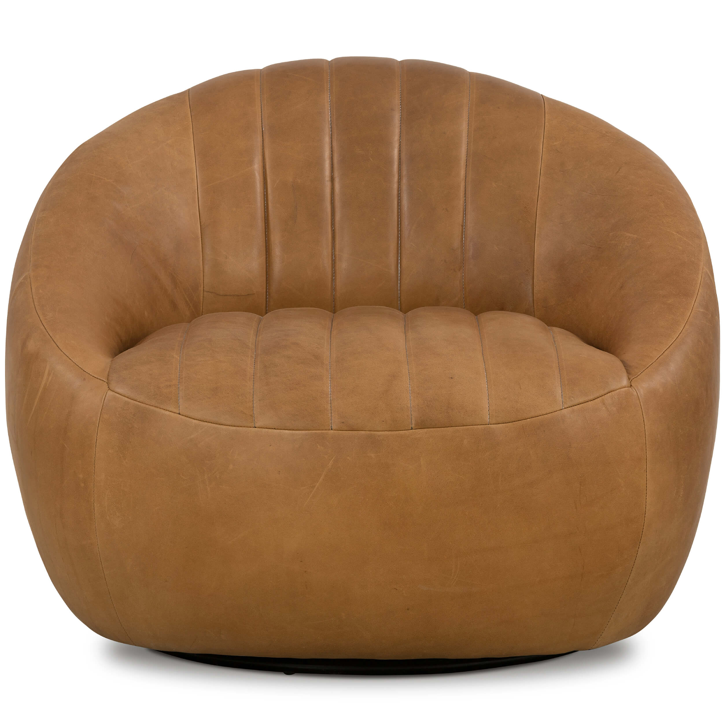 Audie Leather Swivel Chair, Heirloom Sienna by Four Hands - Image 3
