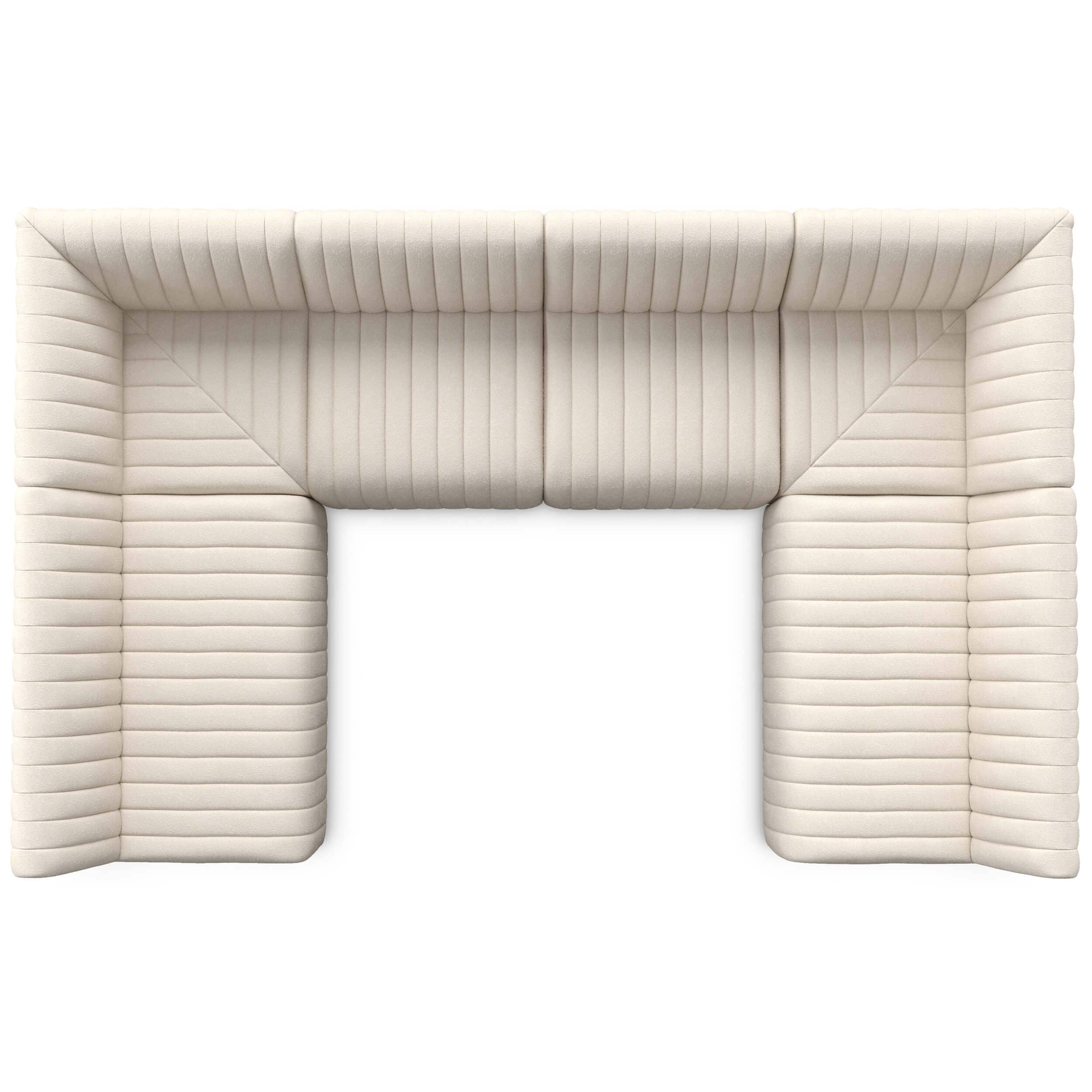 Augustine 106" Dining U-Shape Banquette, Capri Oatmeal by Four Hands - Image 3
