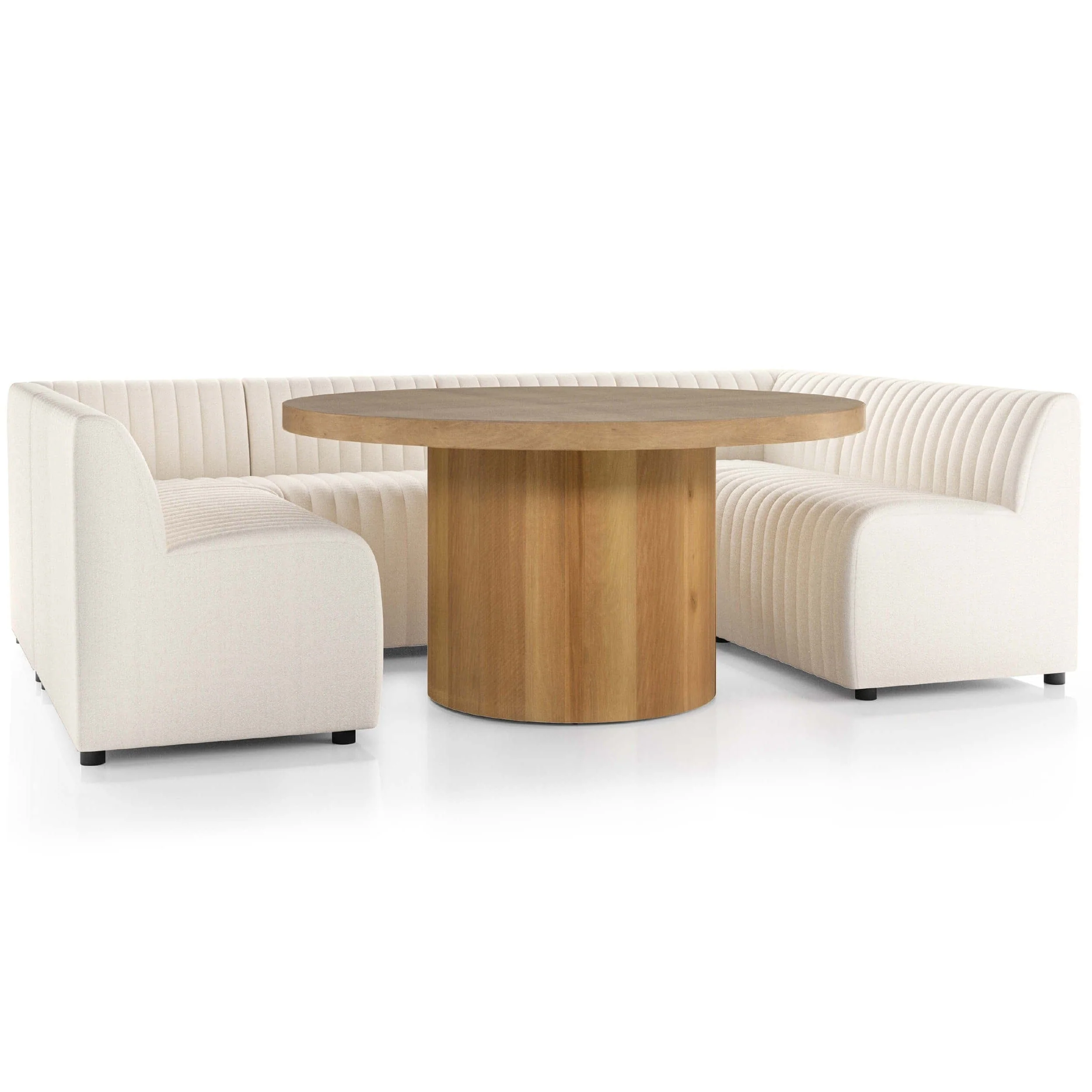 Augustine 106" Dining U-Shape Banquette, Capri Oatmeal by Four Hands - Image 4