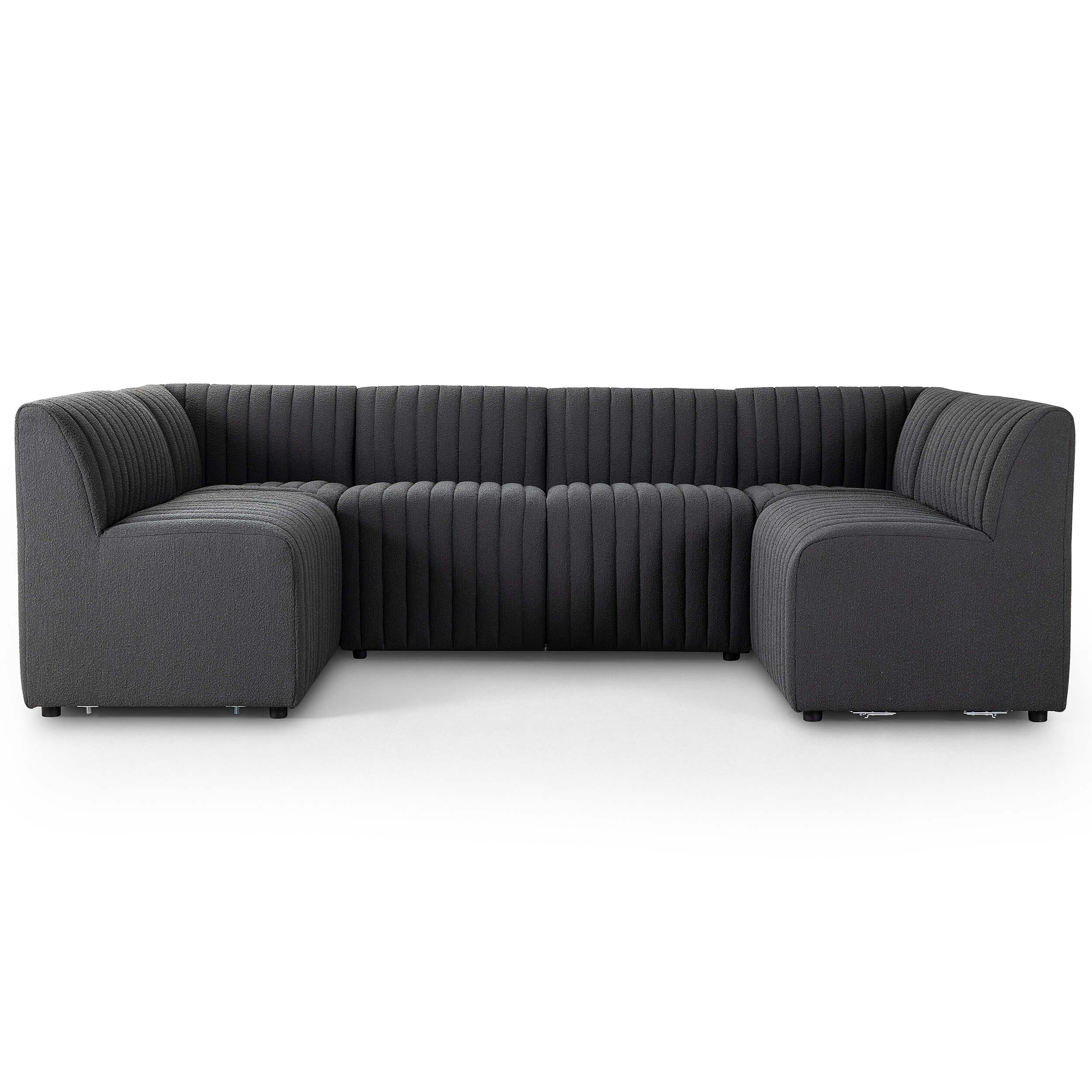 Augustine 106" U-Shaped Dining Banquette, Boucle Charcoal - Image 3
