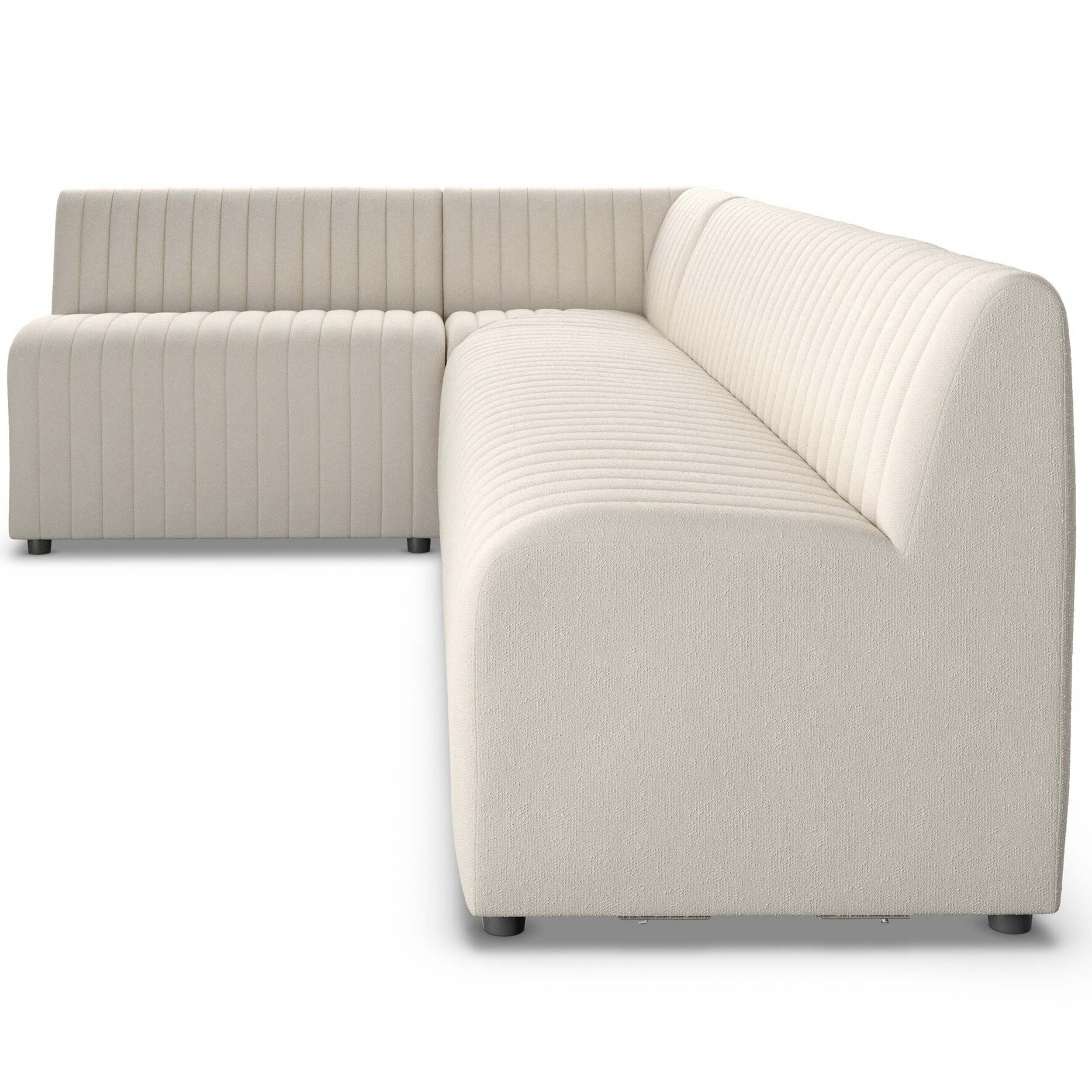 Augustine 110" Dining L-Shape Banquette, Capri Oatmeal by Four Hands - Image 3
