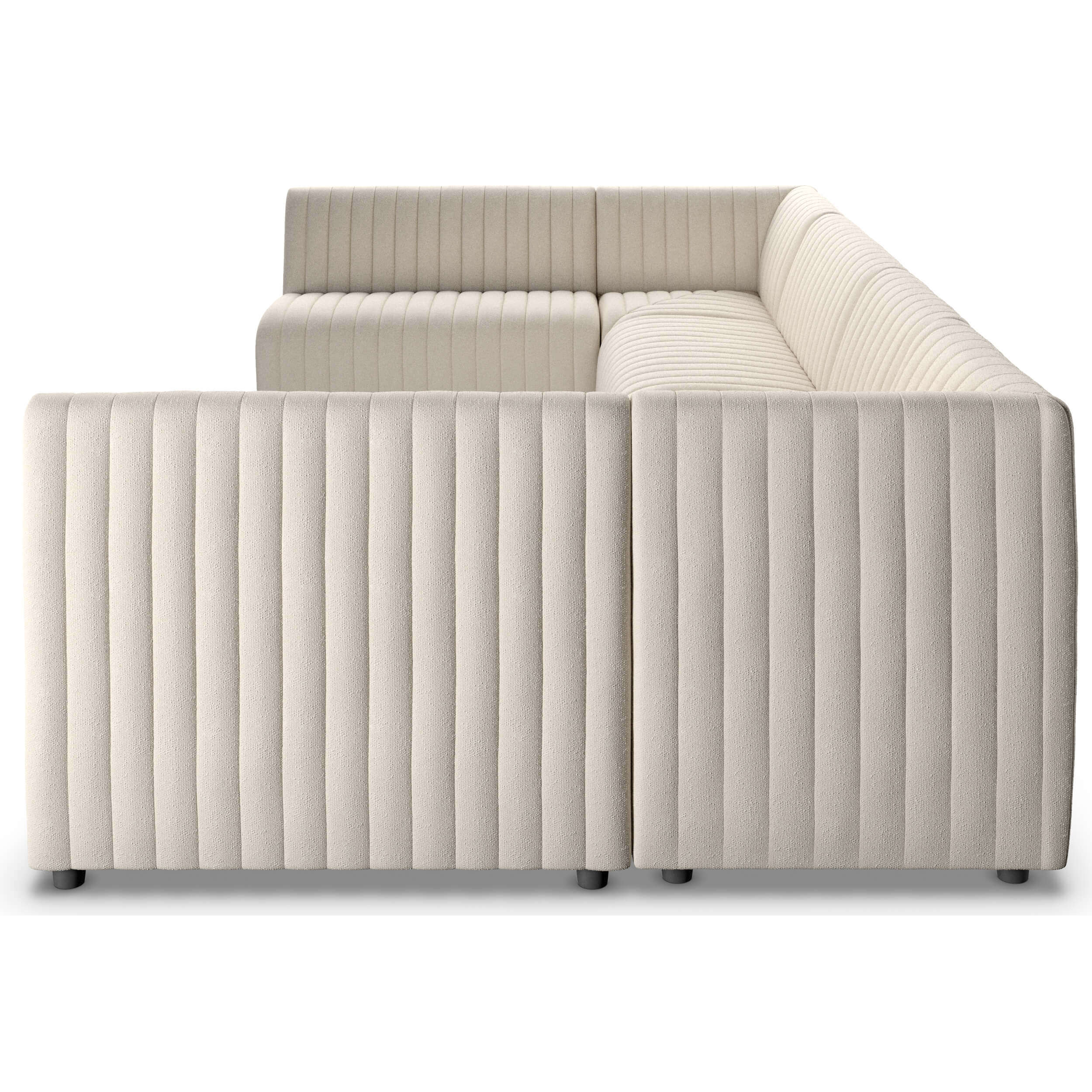 Augustine 120" Dining U-Shape Banquette, Capri Oatmeal by Four Hands - Image 3