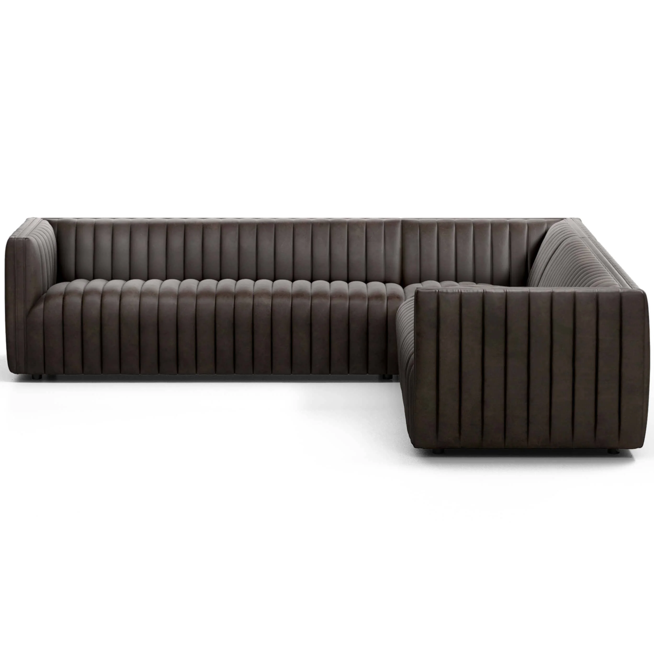 Augustine 3 Piece 105" Leather Sectional, Deacon Wolf - Image 2