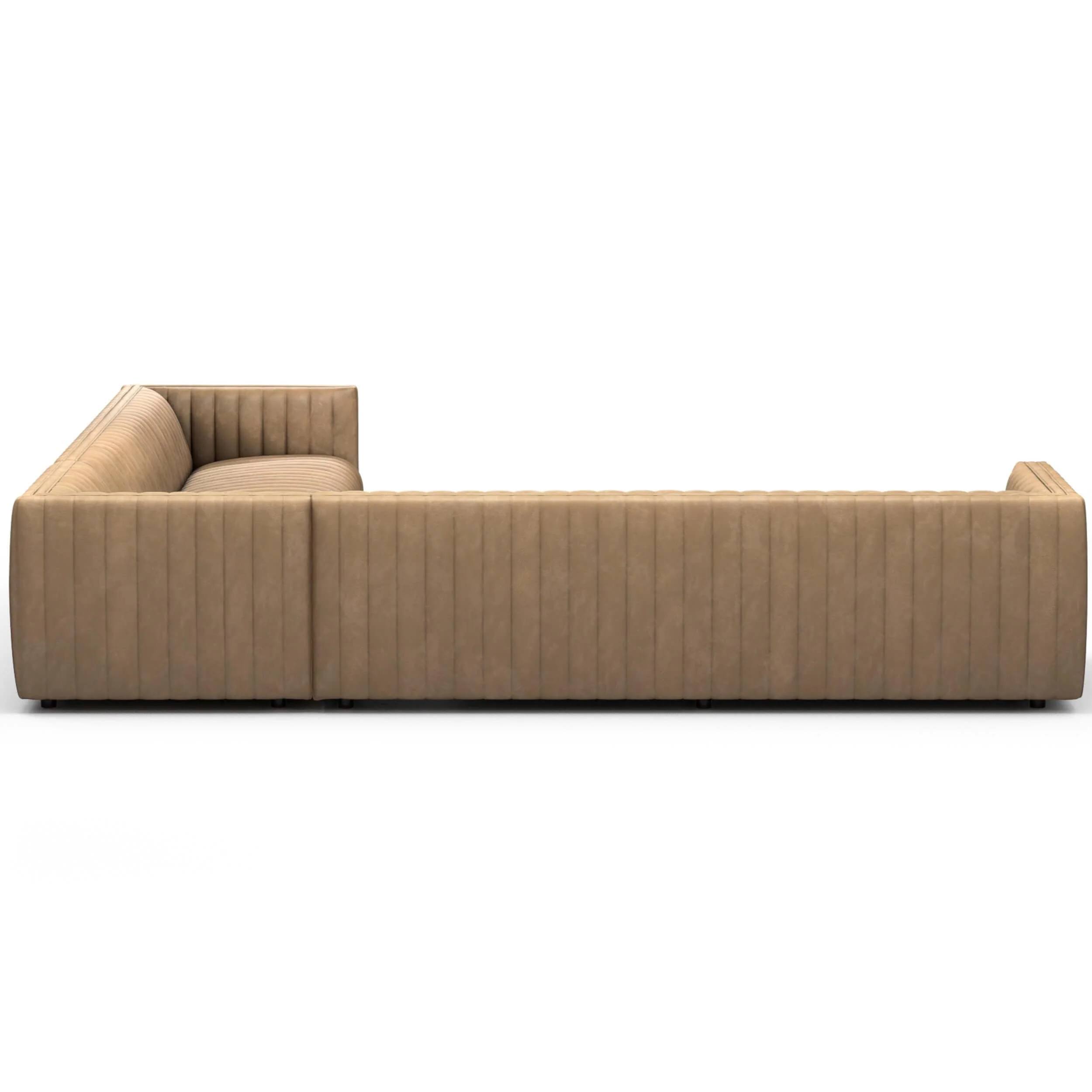 Augustine 3 Piece 126" Leather Sectional, Palermo Drift - Image 3