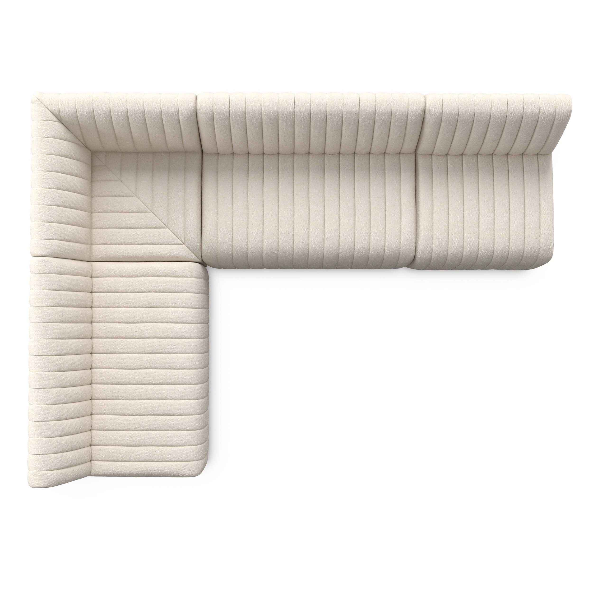 Augustine 92" Dining L-Shape Banquette, Capri Oatmeal by Four Hands - Image 3