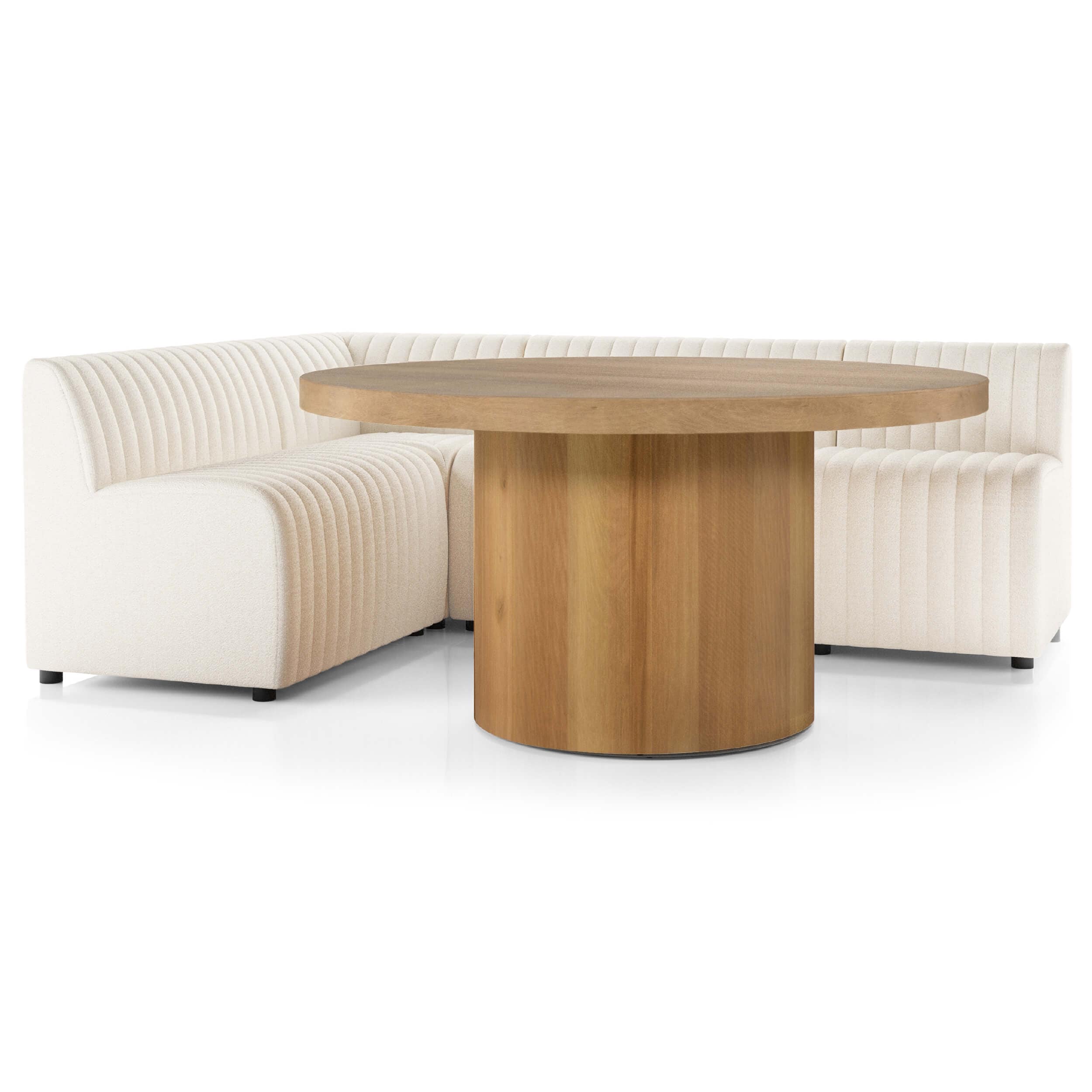 Augustine 92" Dining L-Shape Banquette, Capri Oatmeal by Four Hands - Image 4