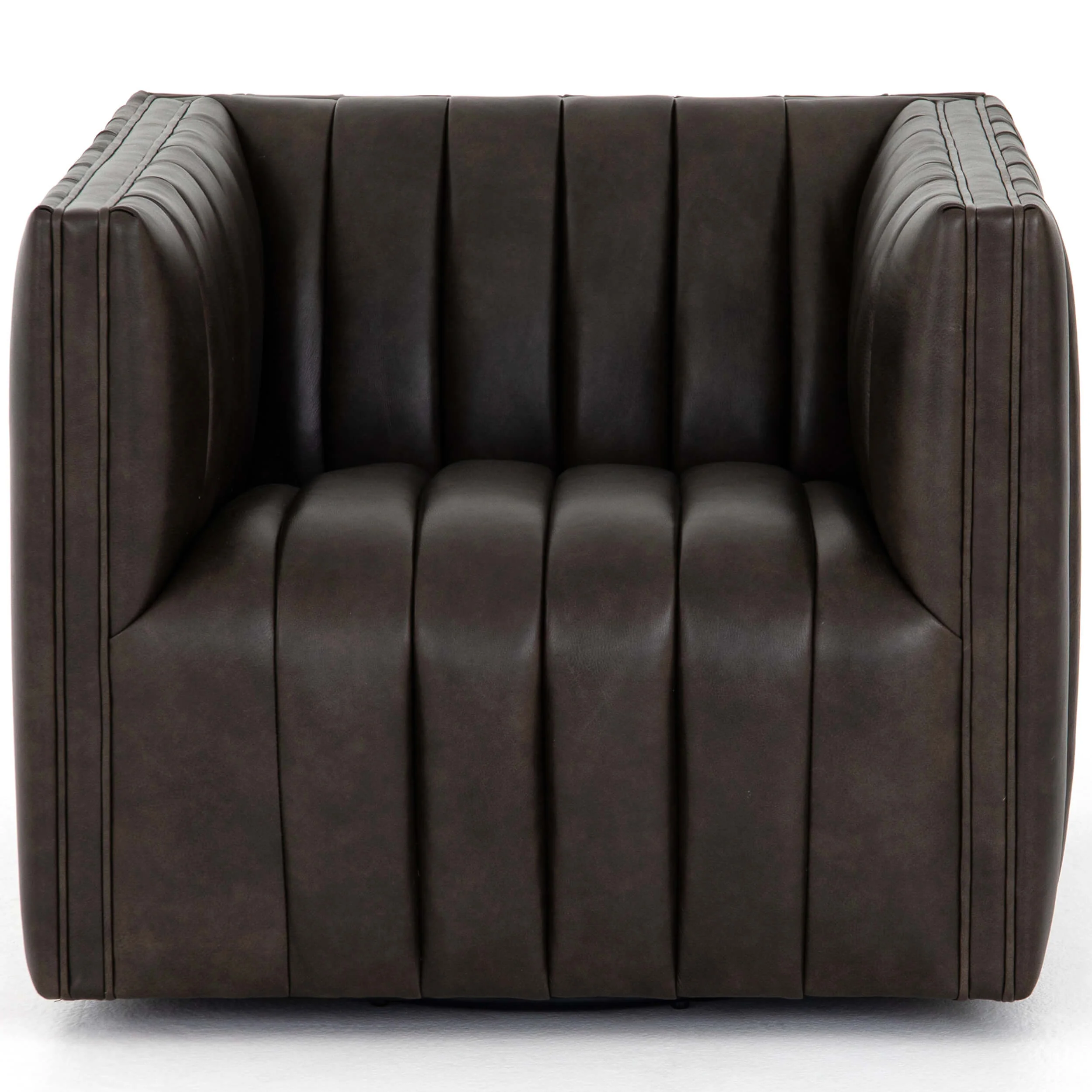 Augustine Leather Swivel Chair, Deacon Wolf by Four Hands - Image 2
