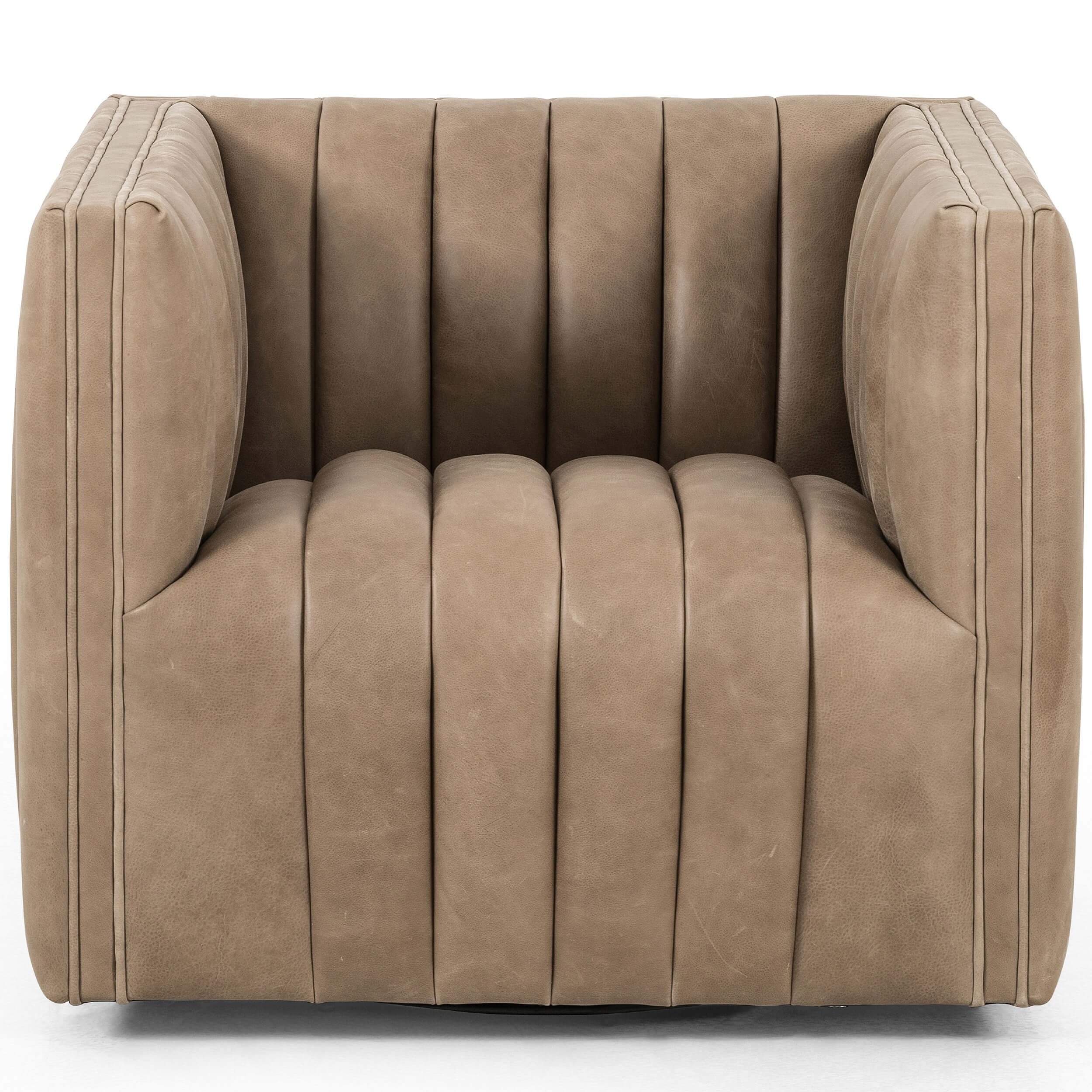 Augustine Leather Swivel Chair, Palermo Drift by Four Hands - Image 2