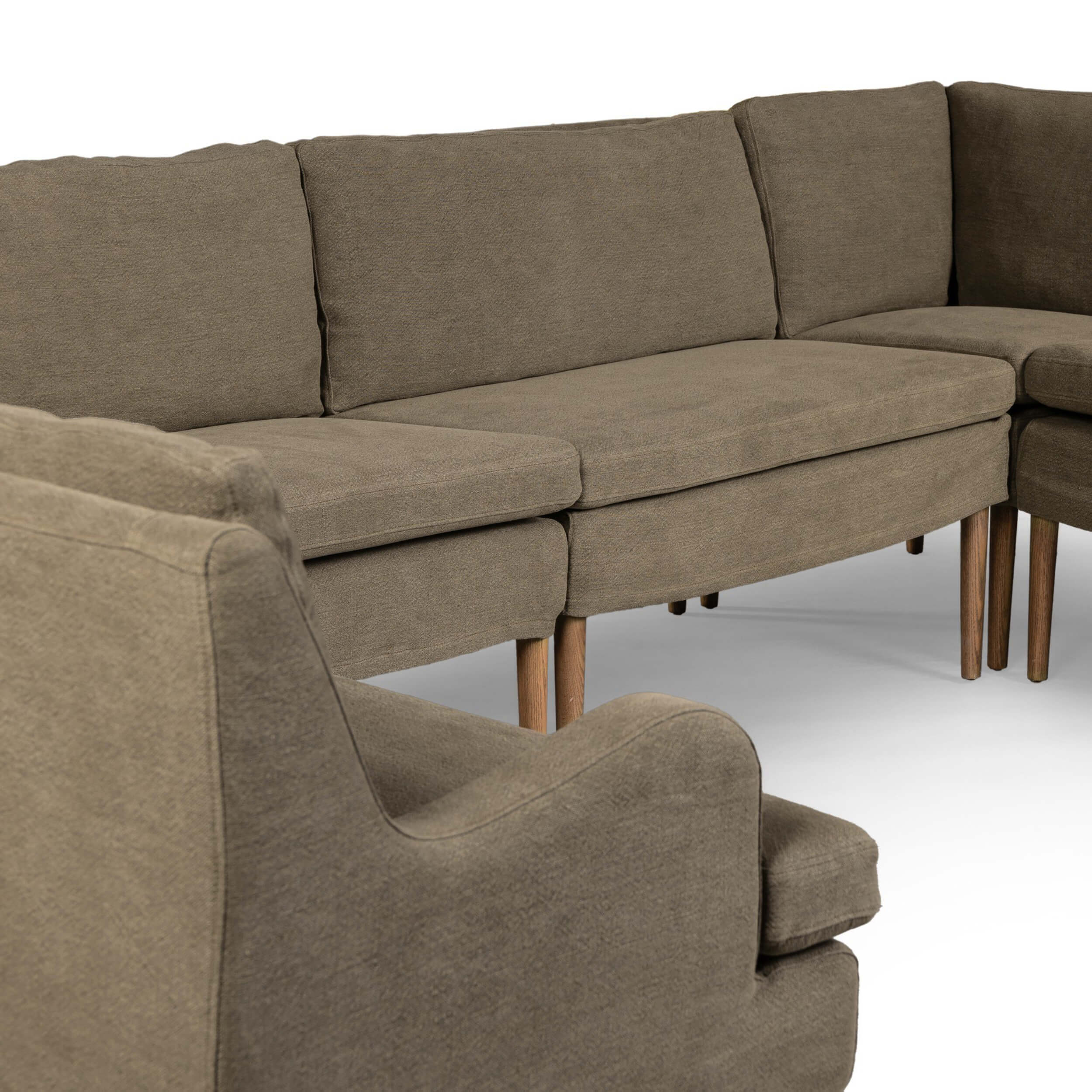 Aurelia Dining U-Shape Banquette, Broadway Olive by Amber Lewis x Four Hands - Image 8
