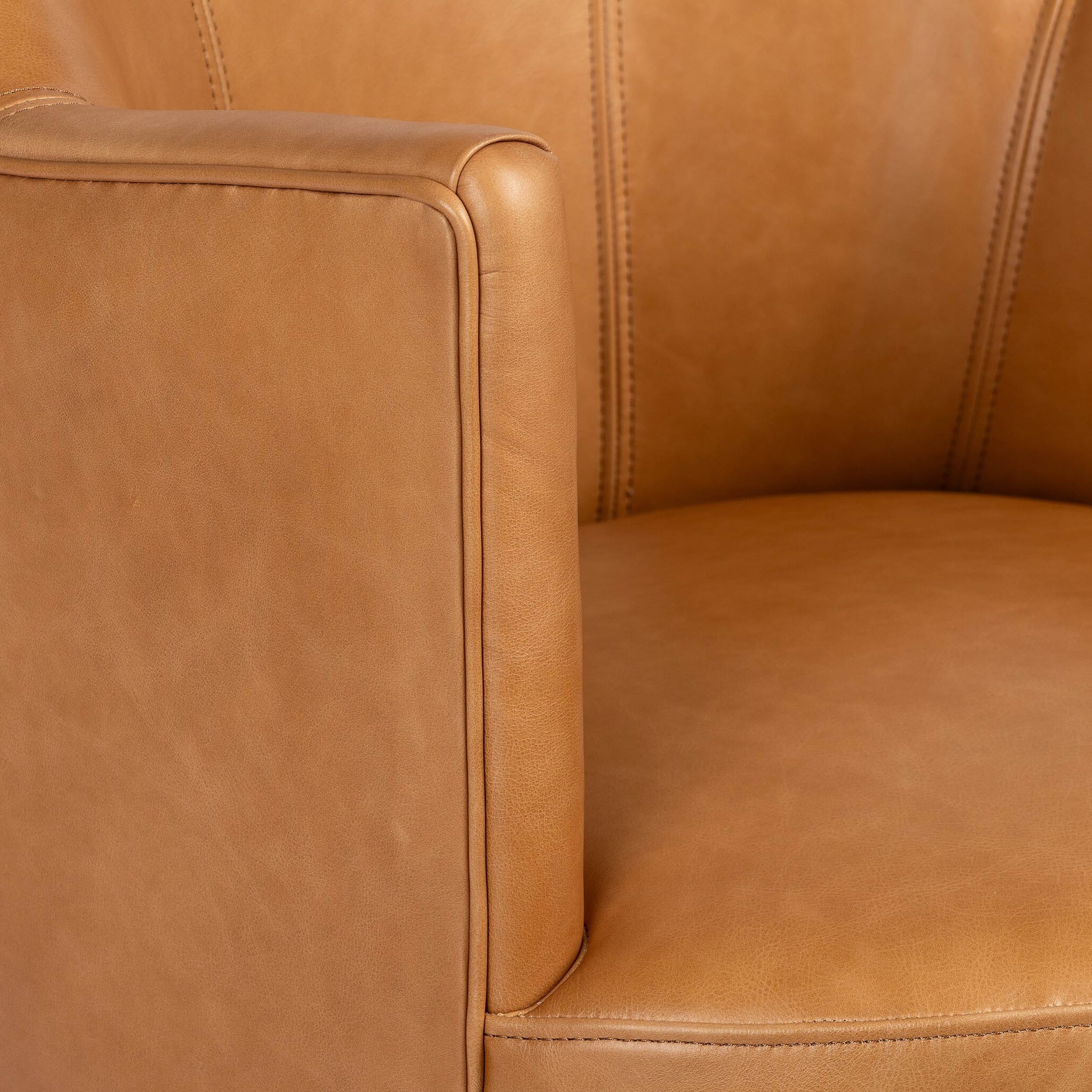 Aurora Leather Swivel Chair, Sonoma Butterscotch by Four Hands - Image 5