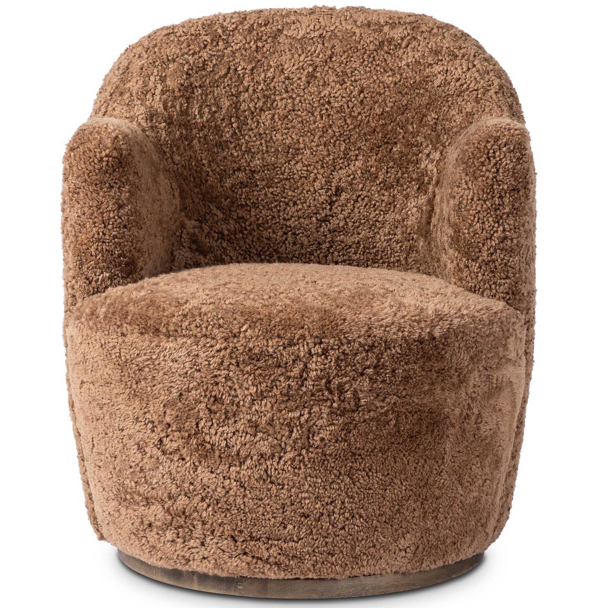 Aurora Swivel Chair, Amber Shearling by Four Hands - Image 2