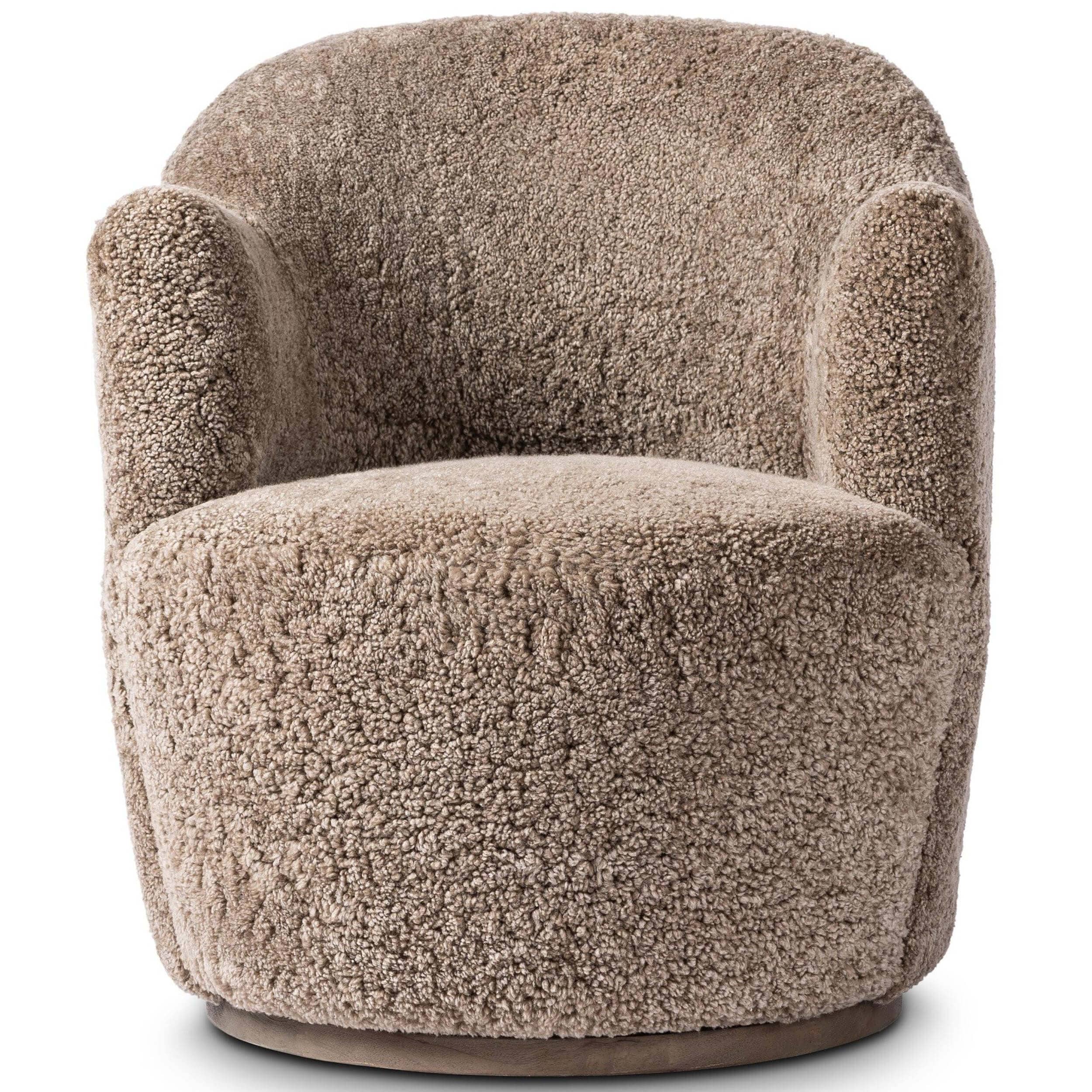 Aurora Swivel Chair, Taupe Shearling by Four Hands - Image 2